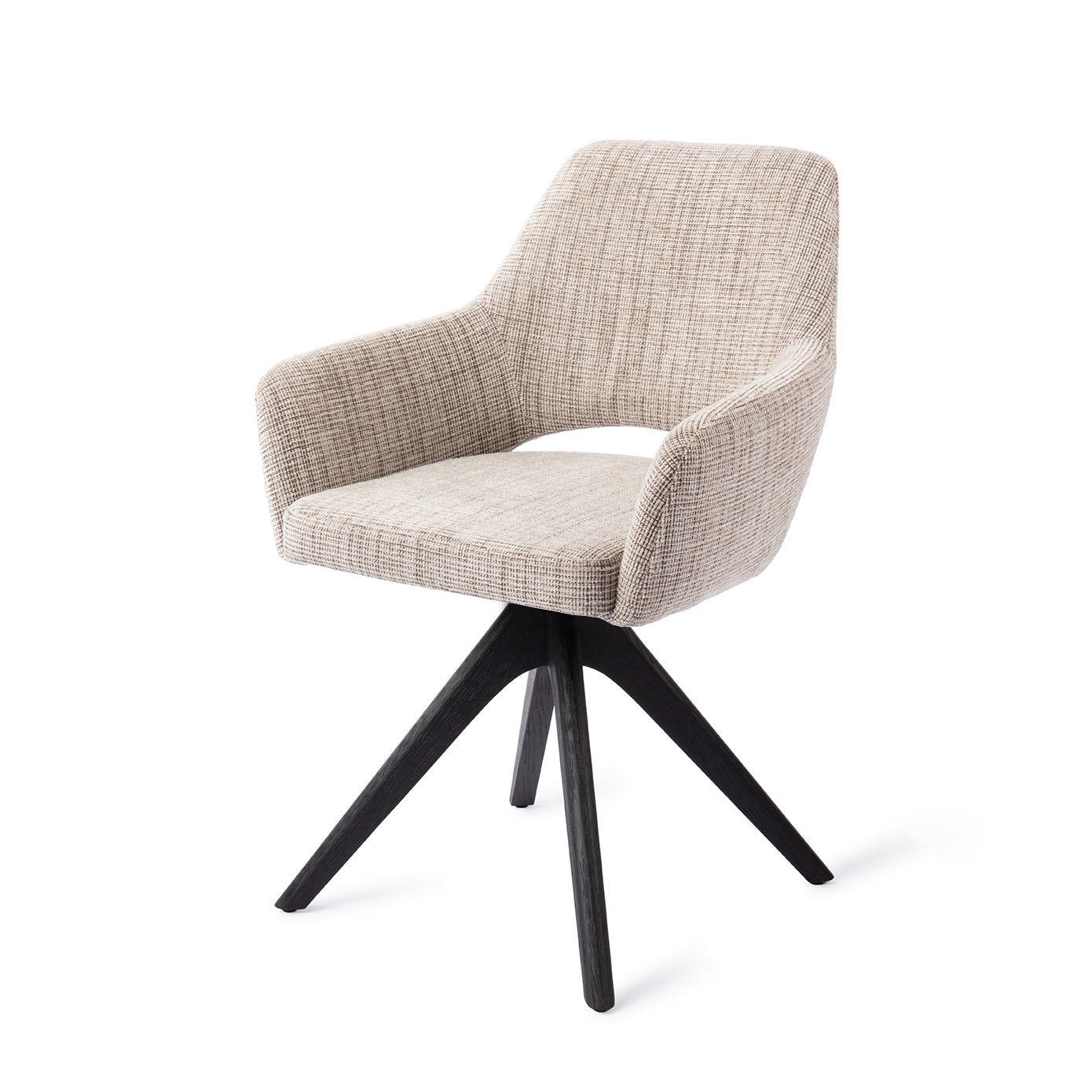 Yanai Dining Chair Caramel Grid Revolve Oak Black