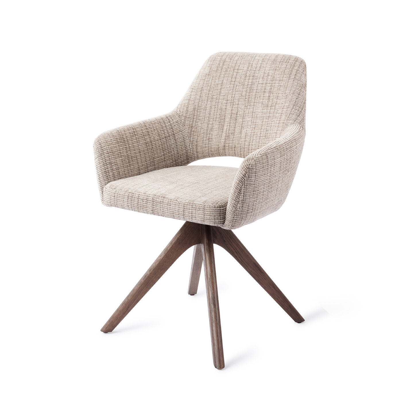 Yanai Dining Chair Caramel Grid Revolve Oak Walnut