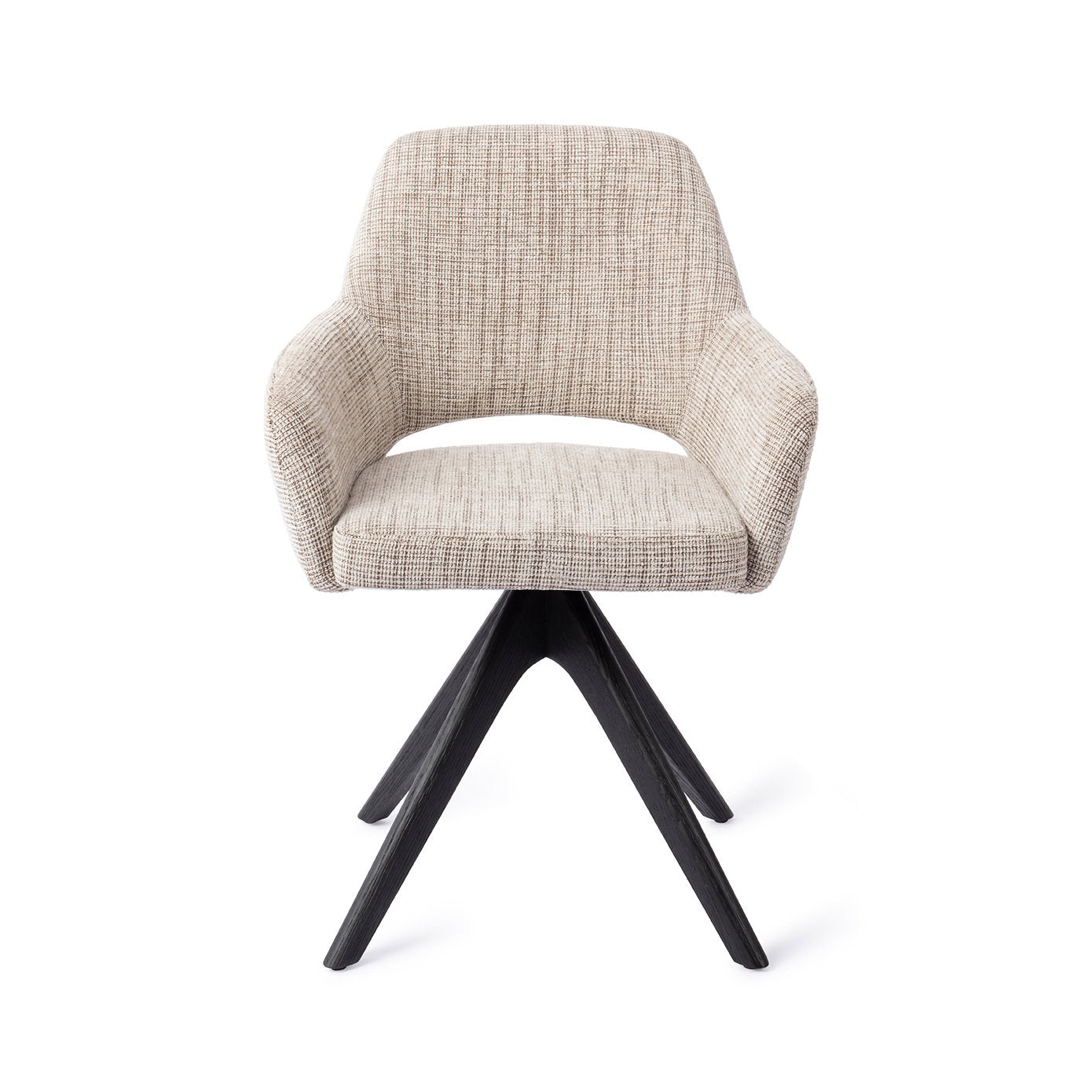 Yanai Dining Chair Caramel Grid Revolve Oak Black