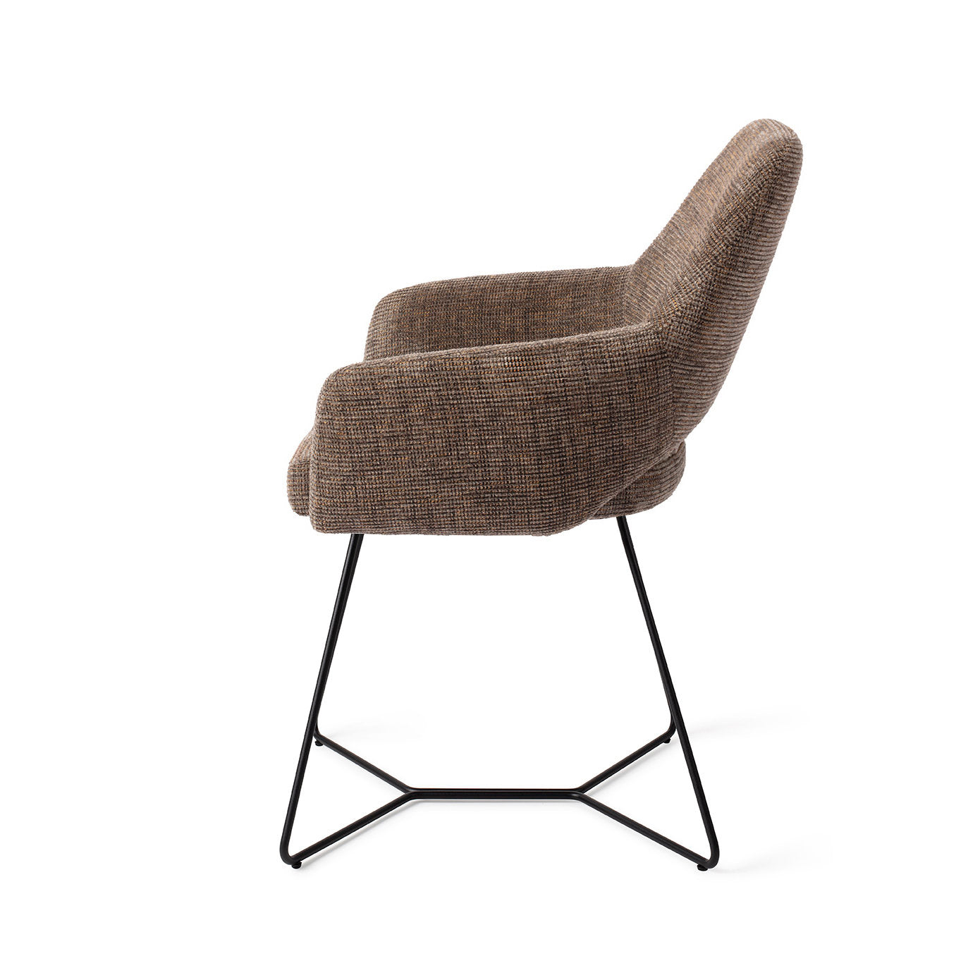 Yanai Dining Chair Checked Chestnut Beehive Black