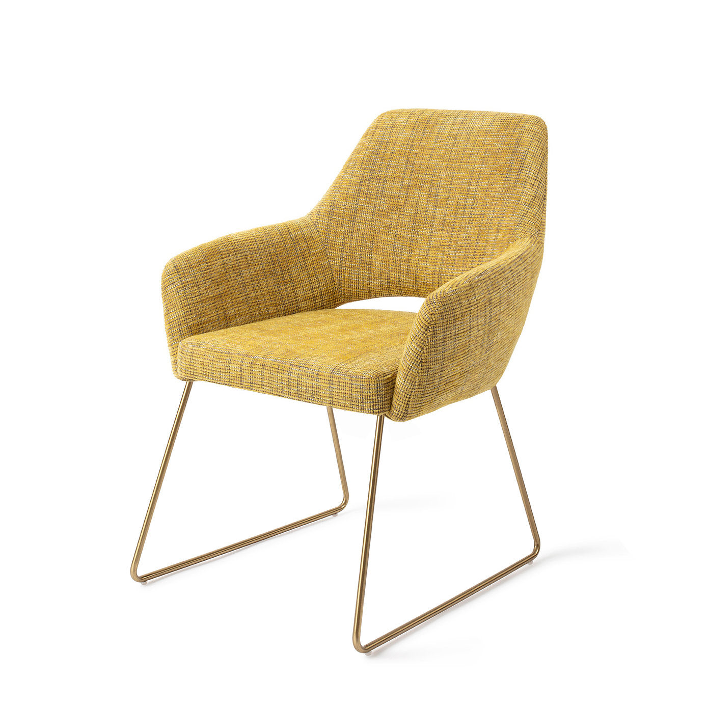 Yanai Dining Chair Lemon Lines Slide Gold