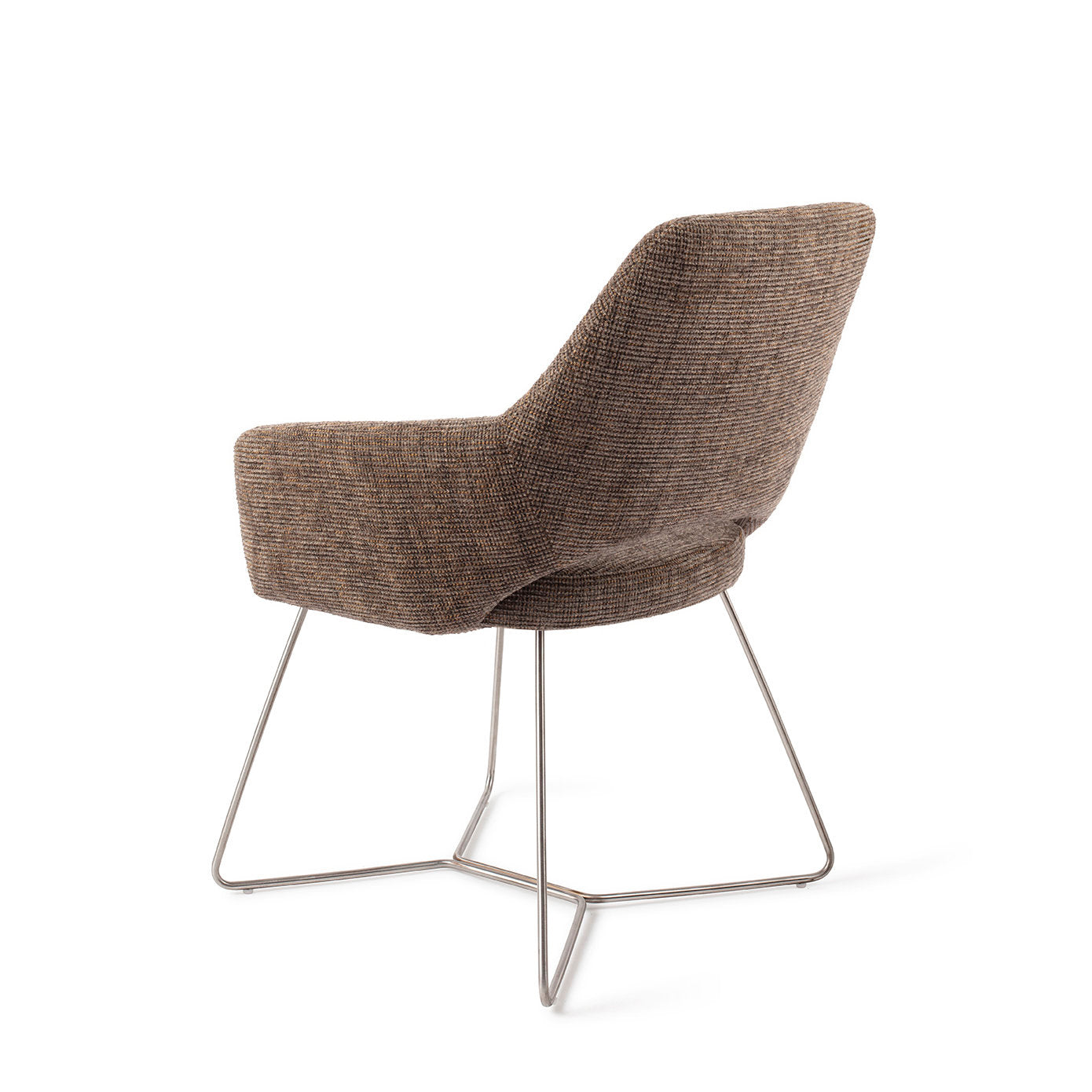 Yanai Dining Chair Checked Chestnut Beehive Steel