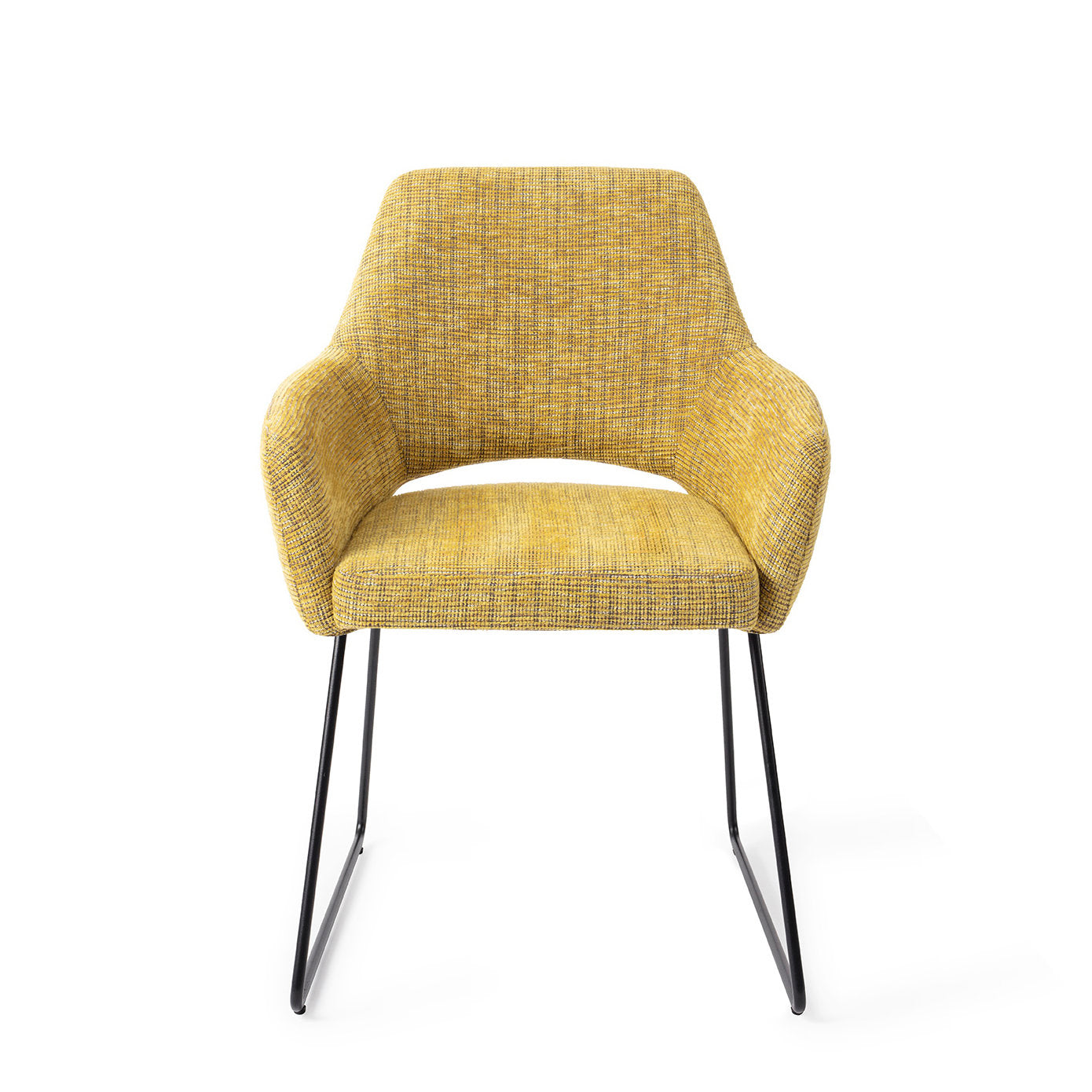 Yanai Dining Chair Lemon Lines Slide Black