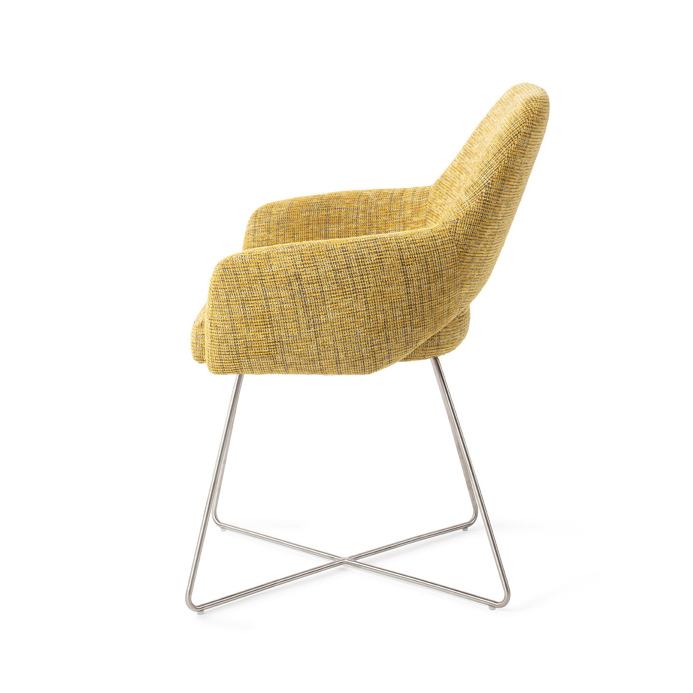Yanai Dining Chair Lemon Lines Cross Steel