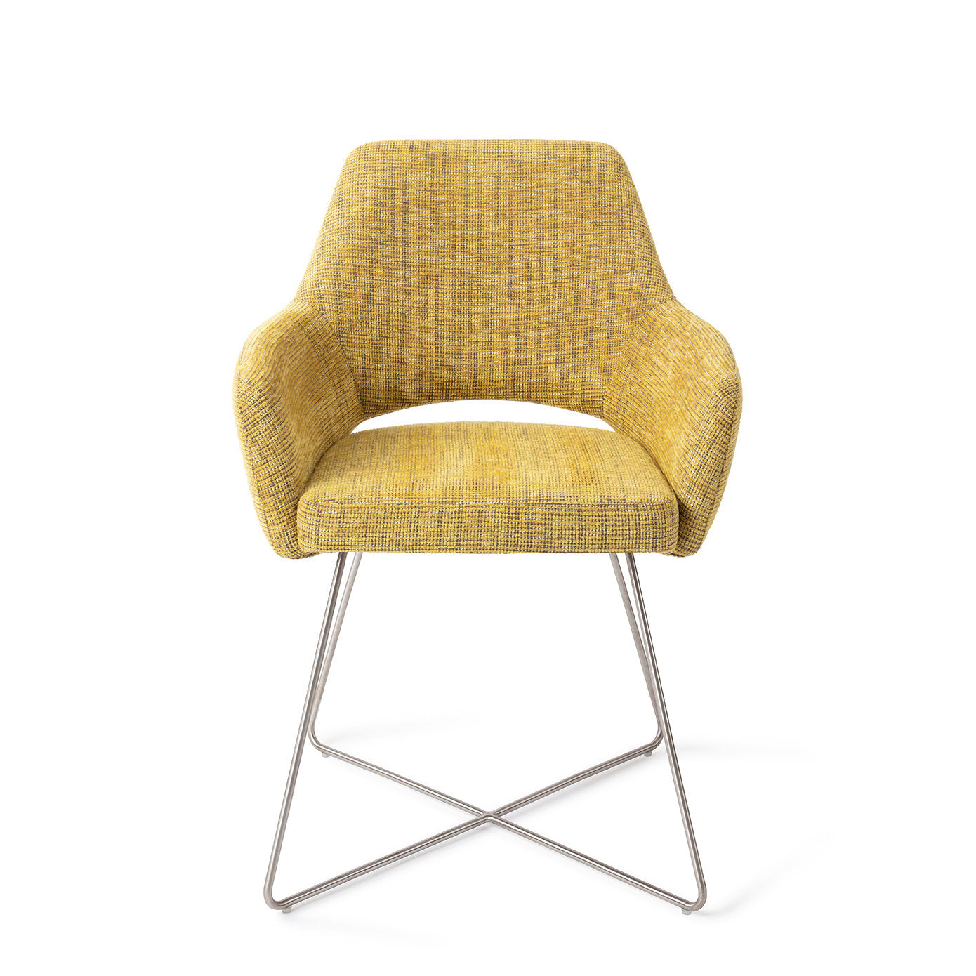 Yanai Dining Chair Lemon Lines Cross Steel