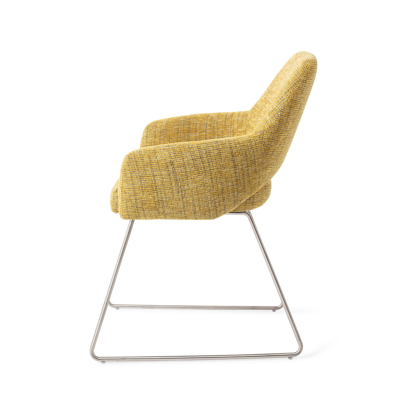 Yanai Dining Chair Lemon Lines Slide Steel