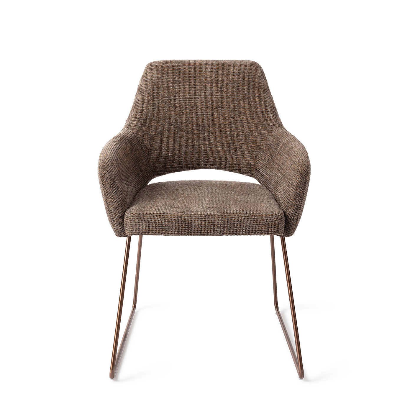 Yanai Dining Chair Checked Chestnut Slide Rose