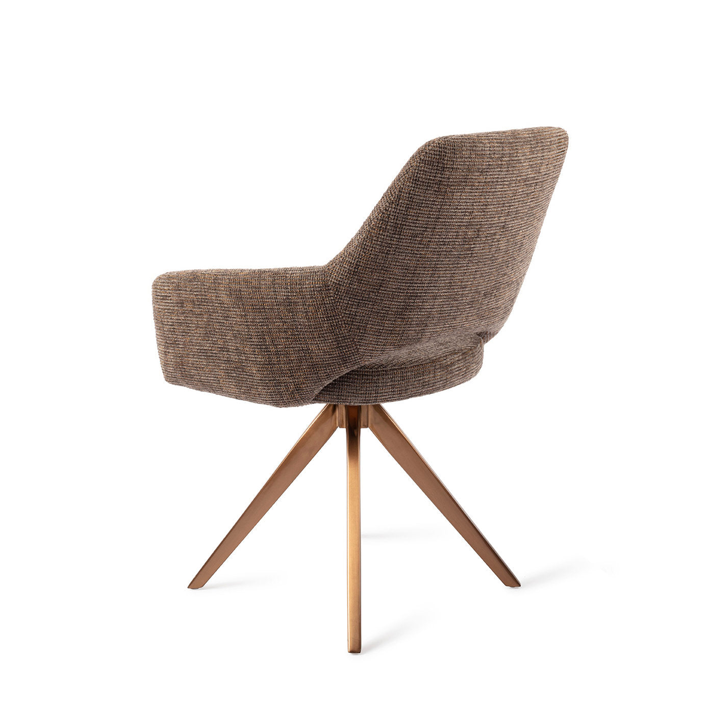 Yanai Dining Chair Checked Chestnut Turn Rose