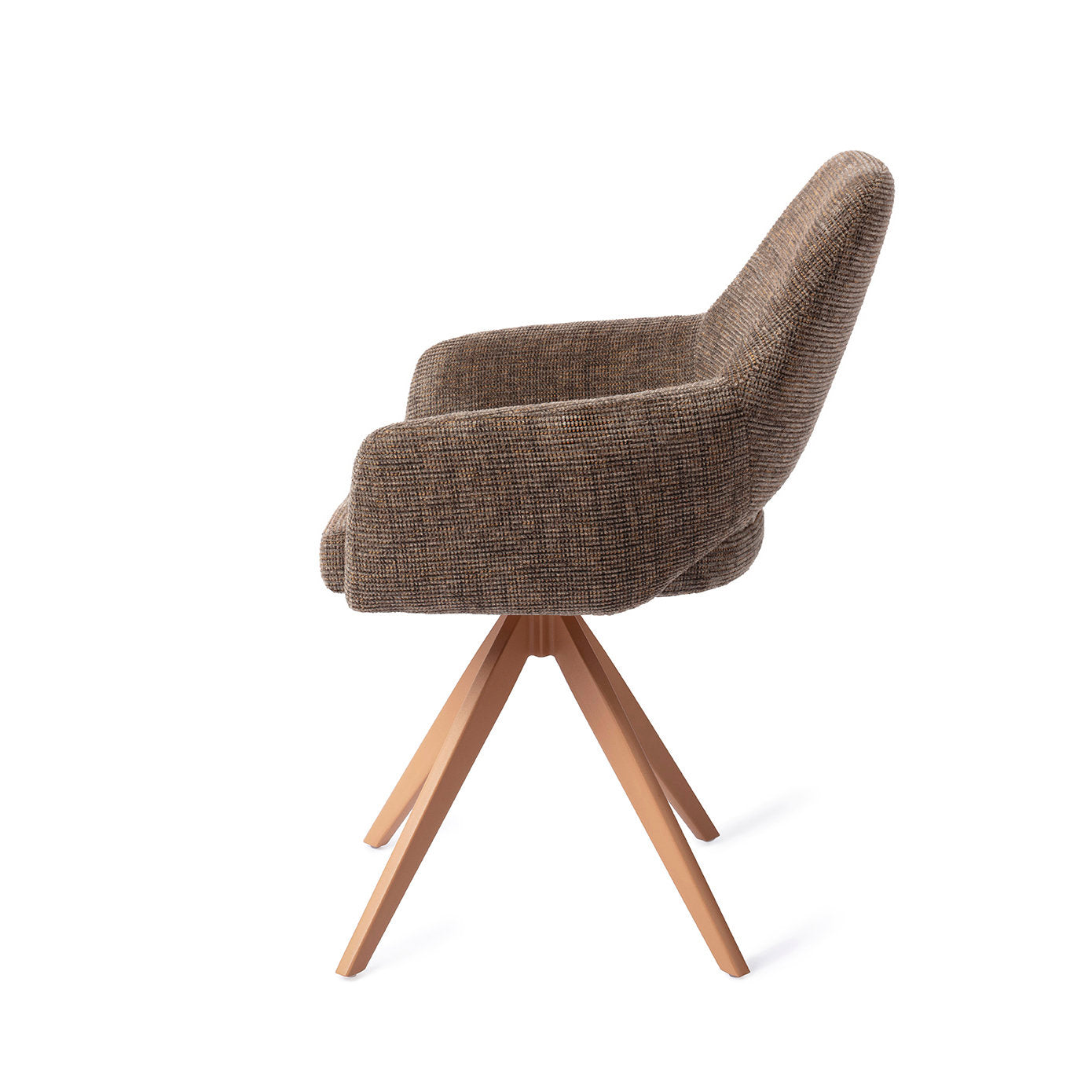 Yanai Dining Chair Checked Chestnut Turn Peach
