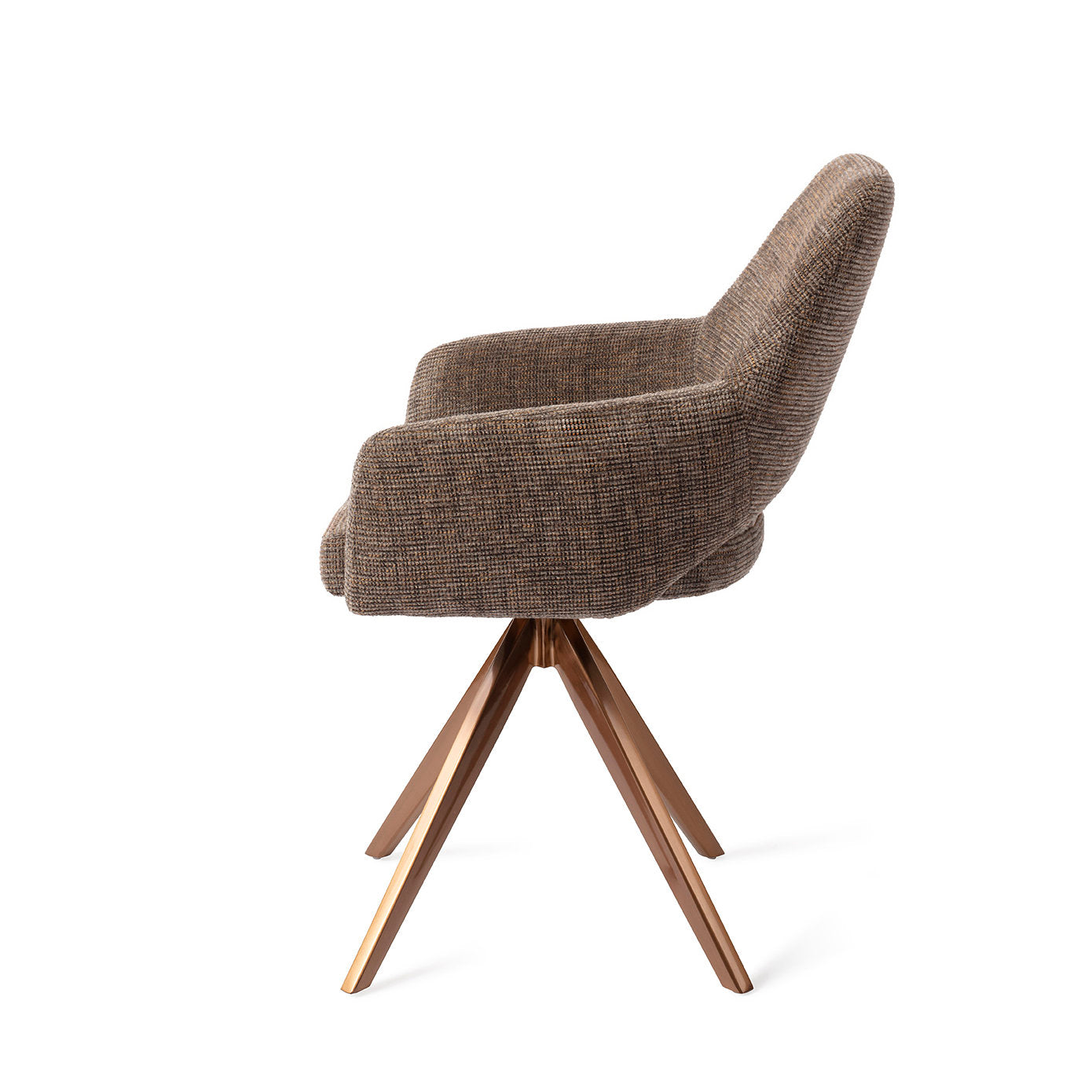 Yanai Dining Chair Checked Chestnut Turn Rose