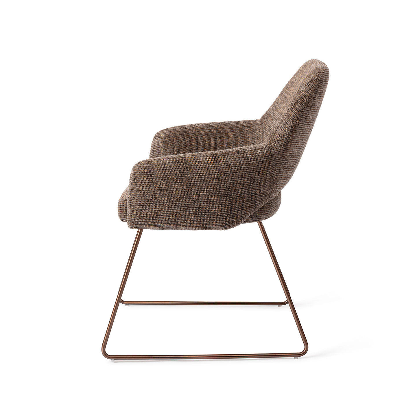 Yanai Dining Chair Checked Chestnut Slide Rose