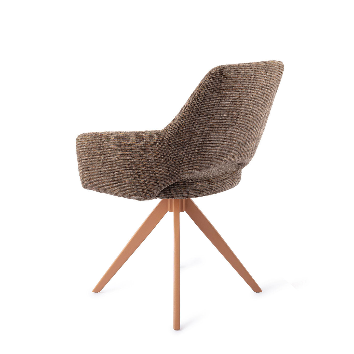 Yanai Dining Chair Checked Chestnut Turn Peach