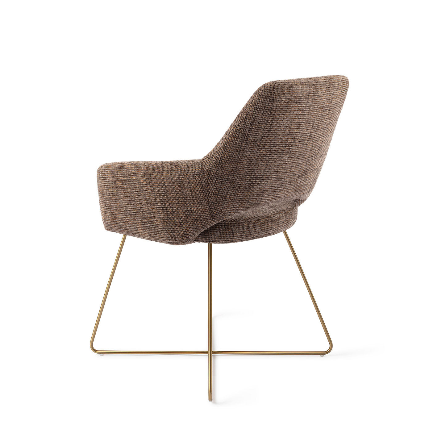 Yanai Dining Chair Checked Chestnut Cross Gold
