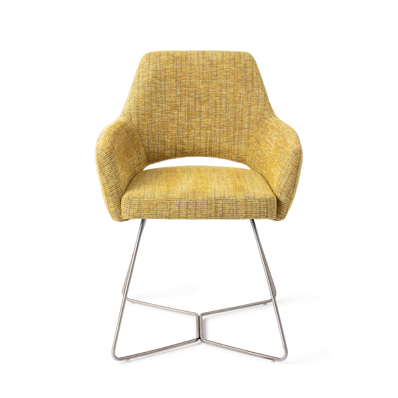 Yanai Dining Chair Lemon Lines Beehive Steel