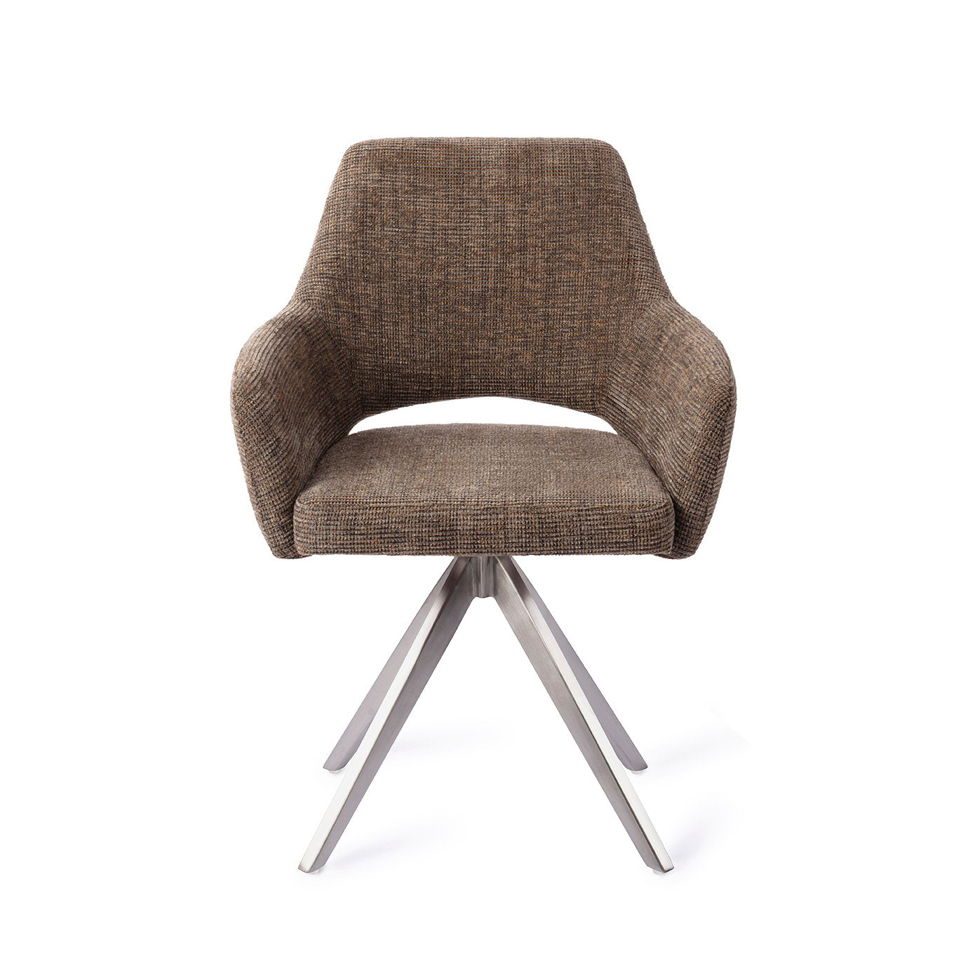 Yanai Dining Chair Checked Chestnut Turn Steel