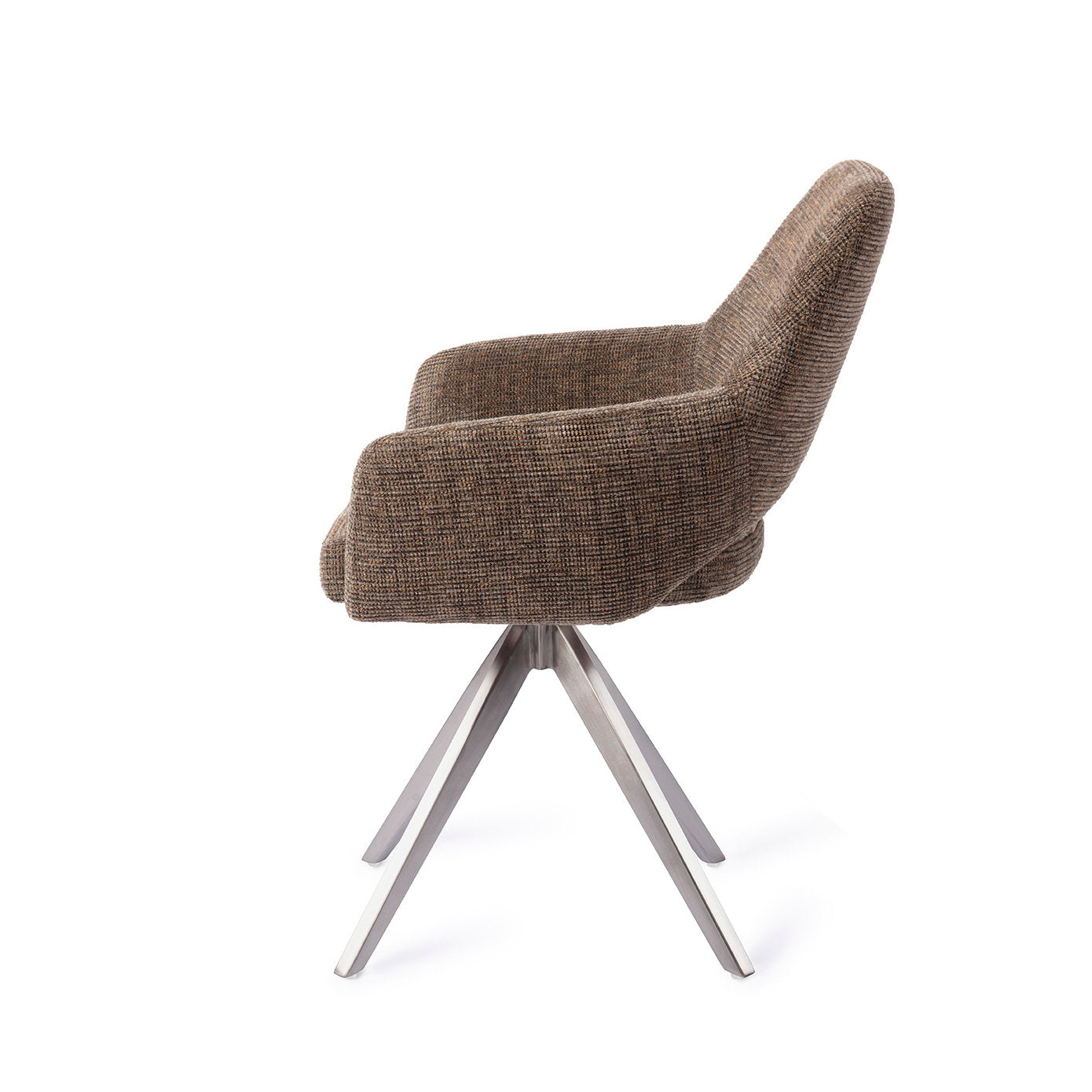 Yanai Dining Chair Checked Chestnut Turn Steel