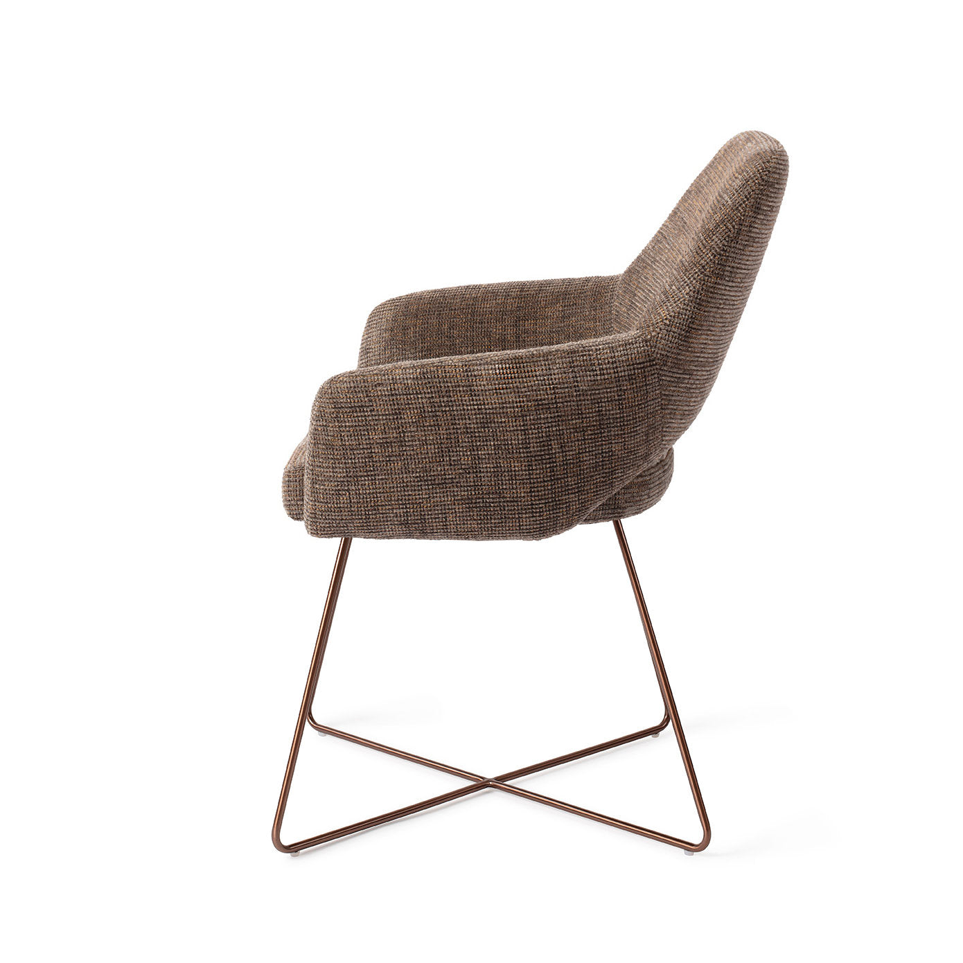 Yanai Dining Chair Checked Chestnut Cross Rose