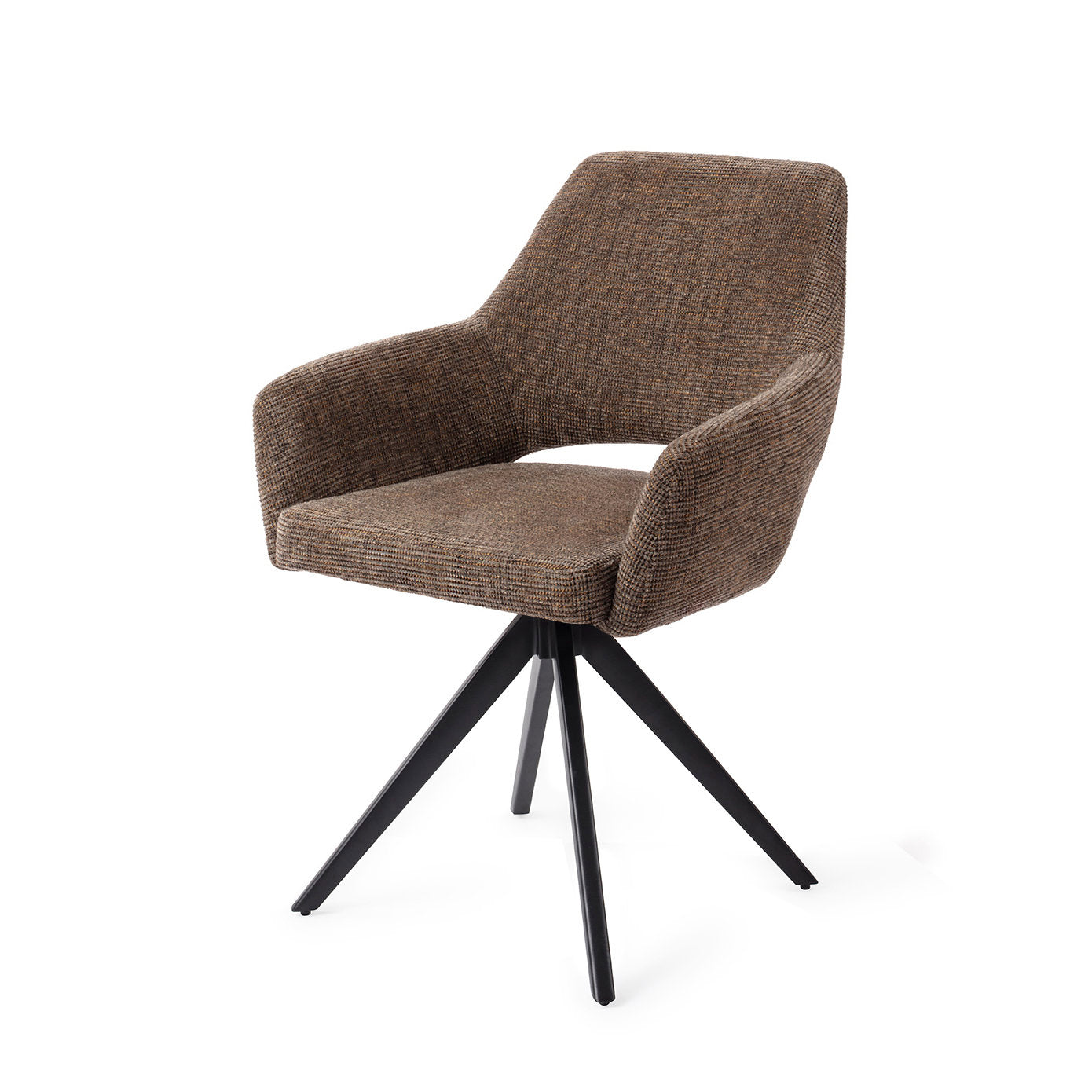 Yanai Dining Chair Checked Chestnut Turn Black