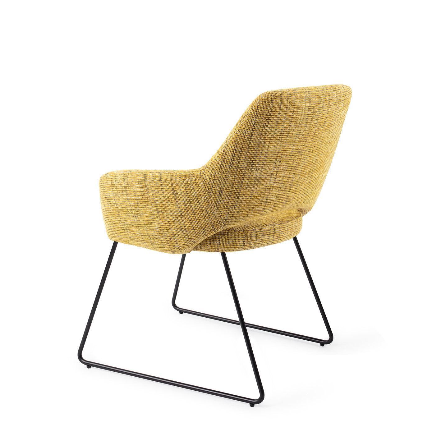 Yanai Dining Chair Lemon Lines Slide Black