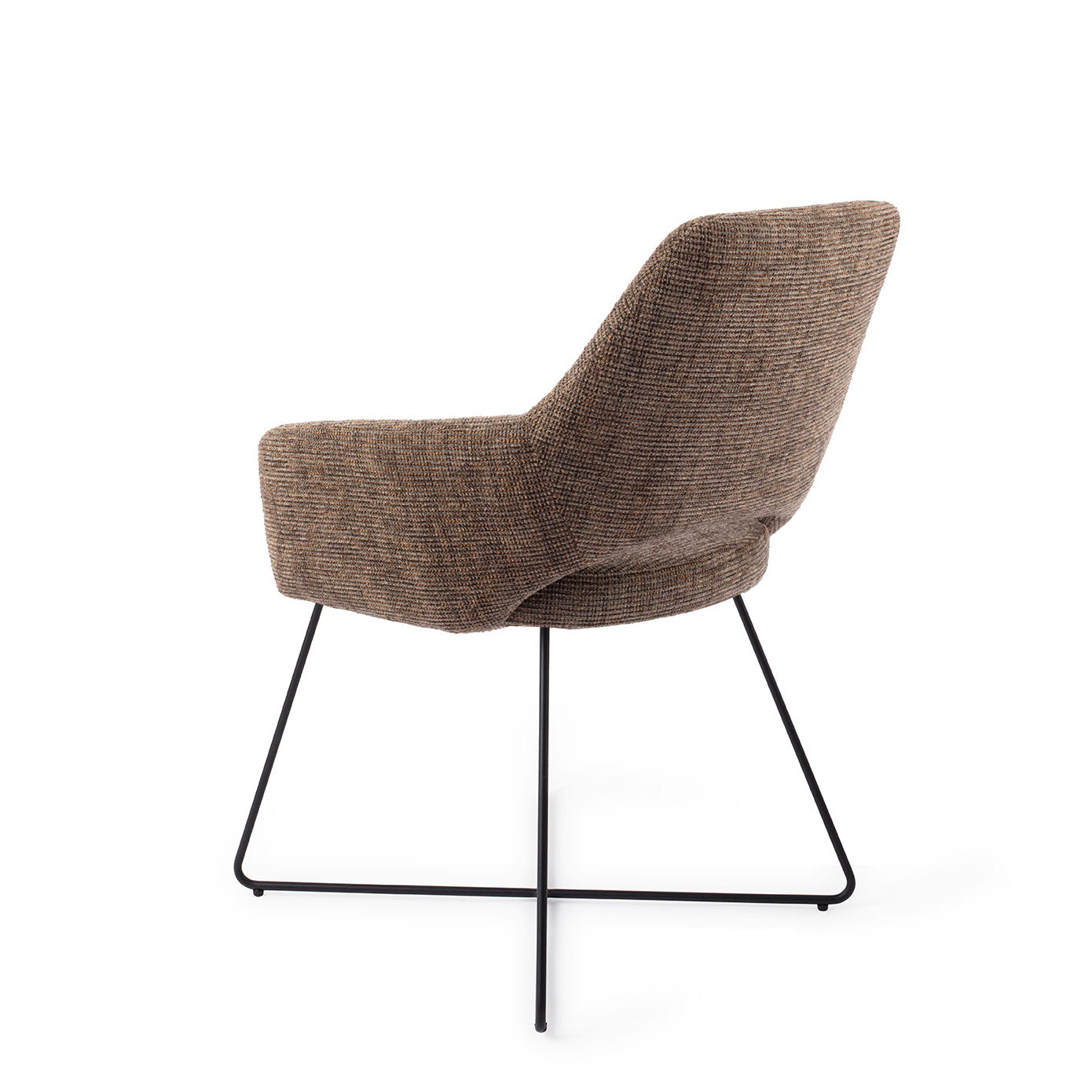 Yanai Dining Chair Checked Chestnut Cross Black