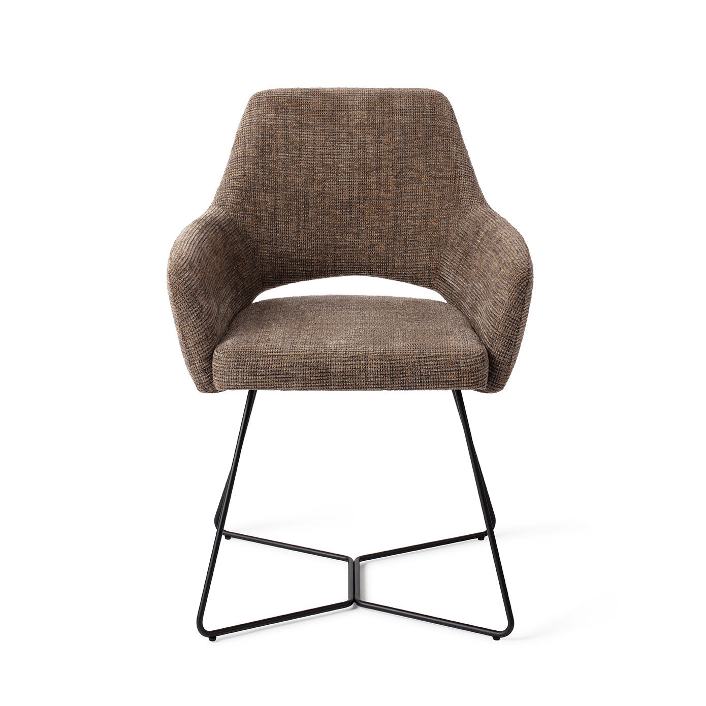 Yanai Dining Chair Checked Chestnut Beehive Black