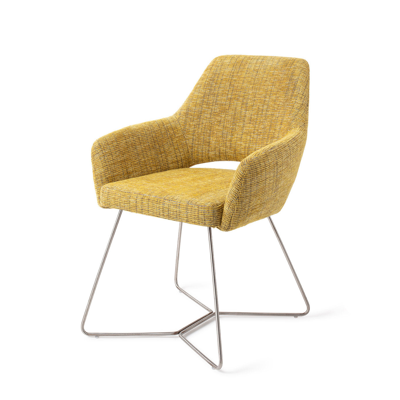 Yanai Dining Chair Lemon Lines Beehive Steel