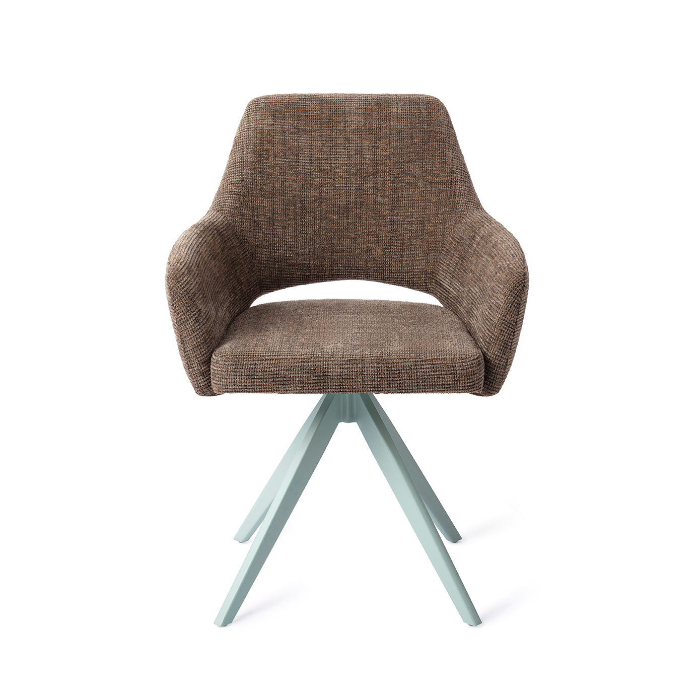 Yanai Dining Chair Checked Chestnut Turn Mint