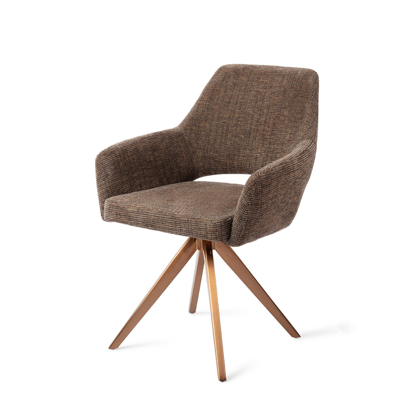 Yanai Dining Chair Checked Chestnut Turn Rose