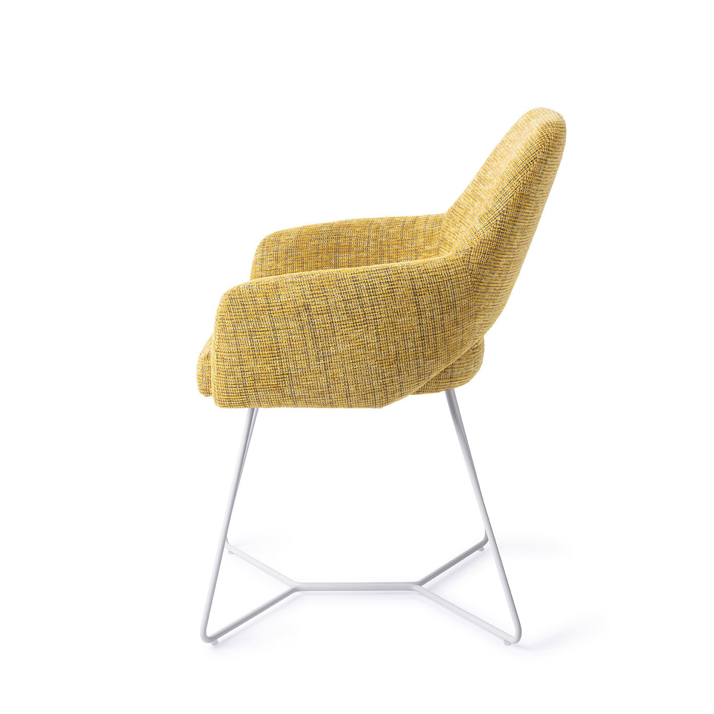 Yanai Dining Chair Lemon Lines Beehive White