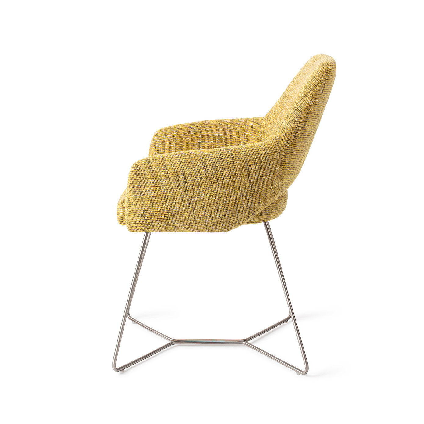 Yanai Dining Chair Lemon Lines Beehive Steel