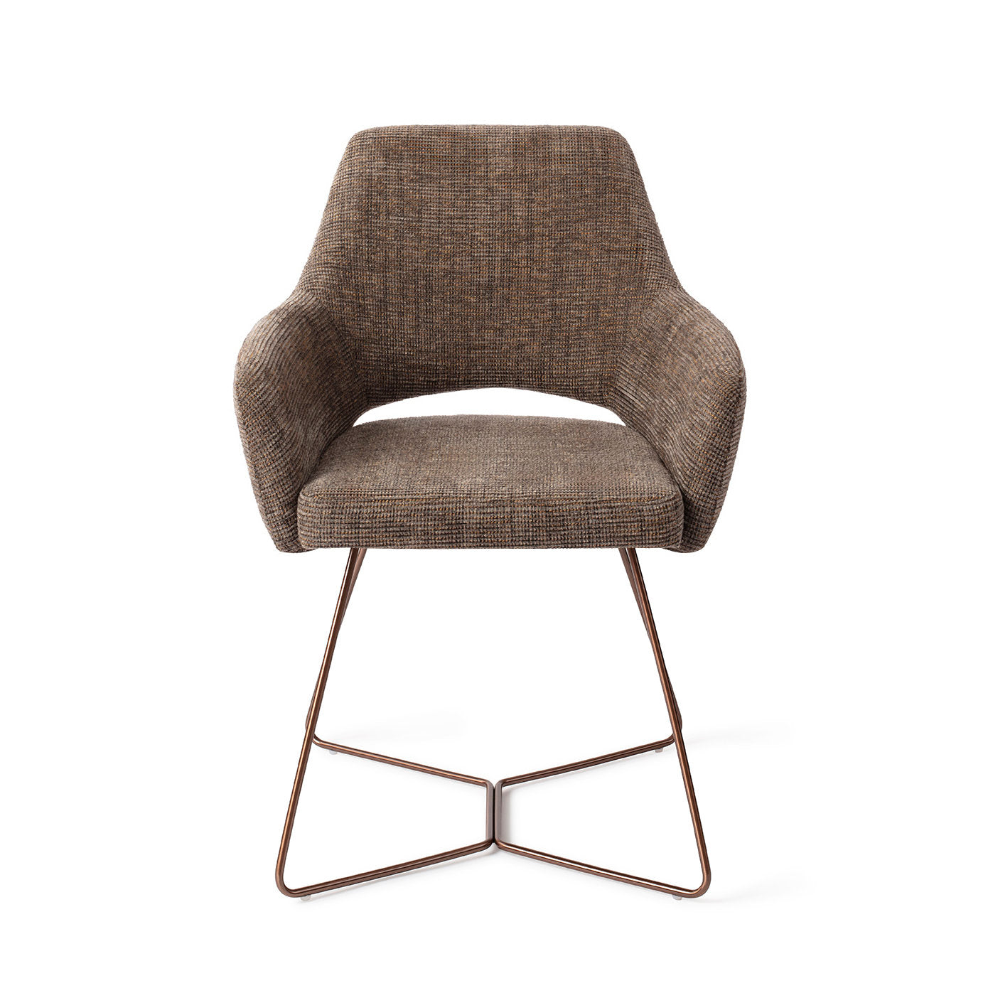 Yanai Dining Chair Checked Chestnut Beehive Rose