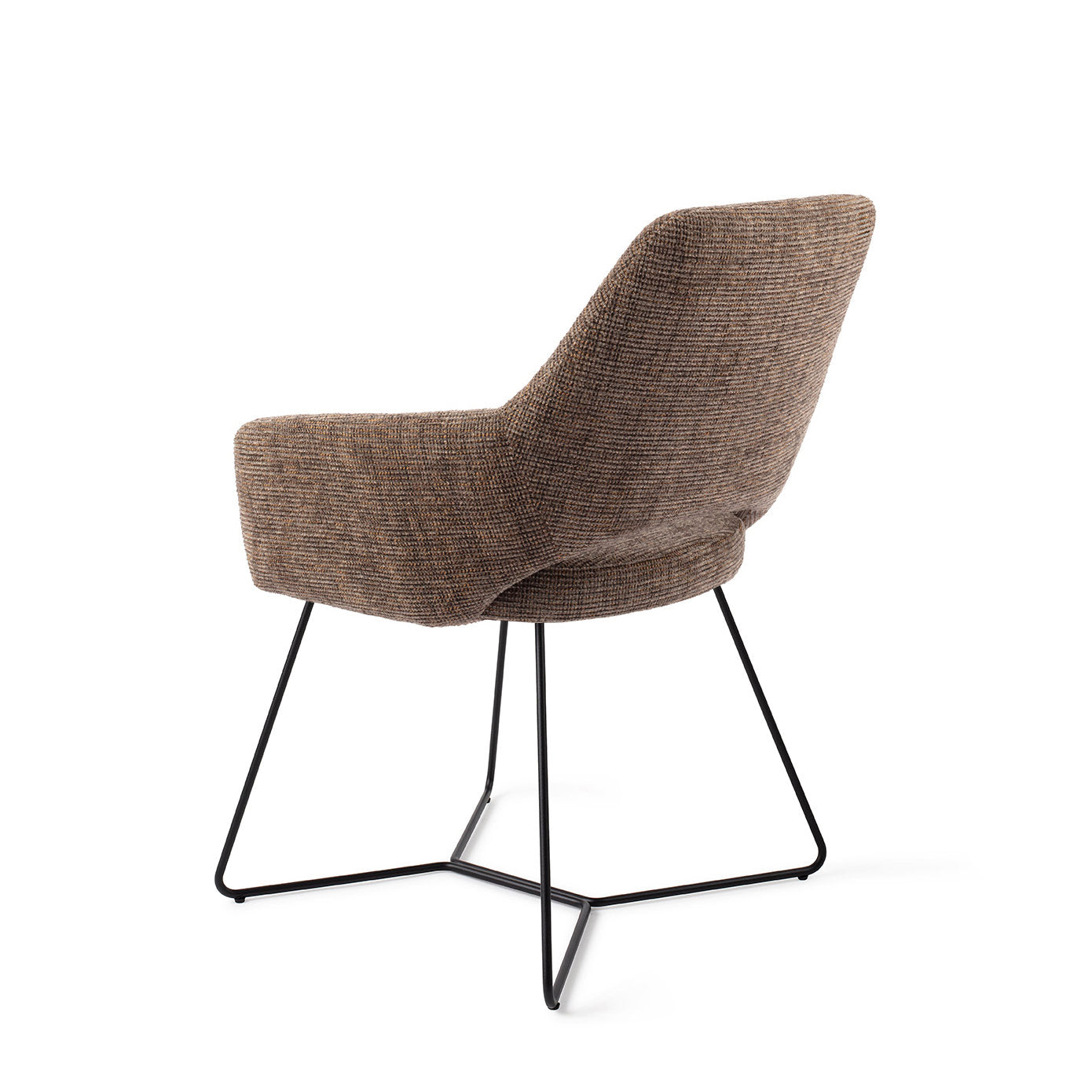 Yanai Dining Chair Checked Chestnut Beehive Black