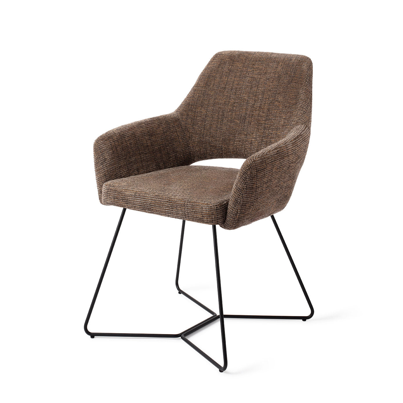 Yanai Dining Chair Checked Chestnut Beehive Black