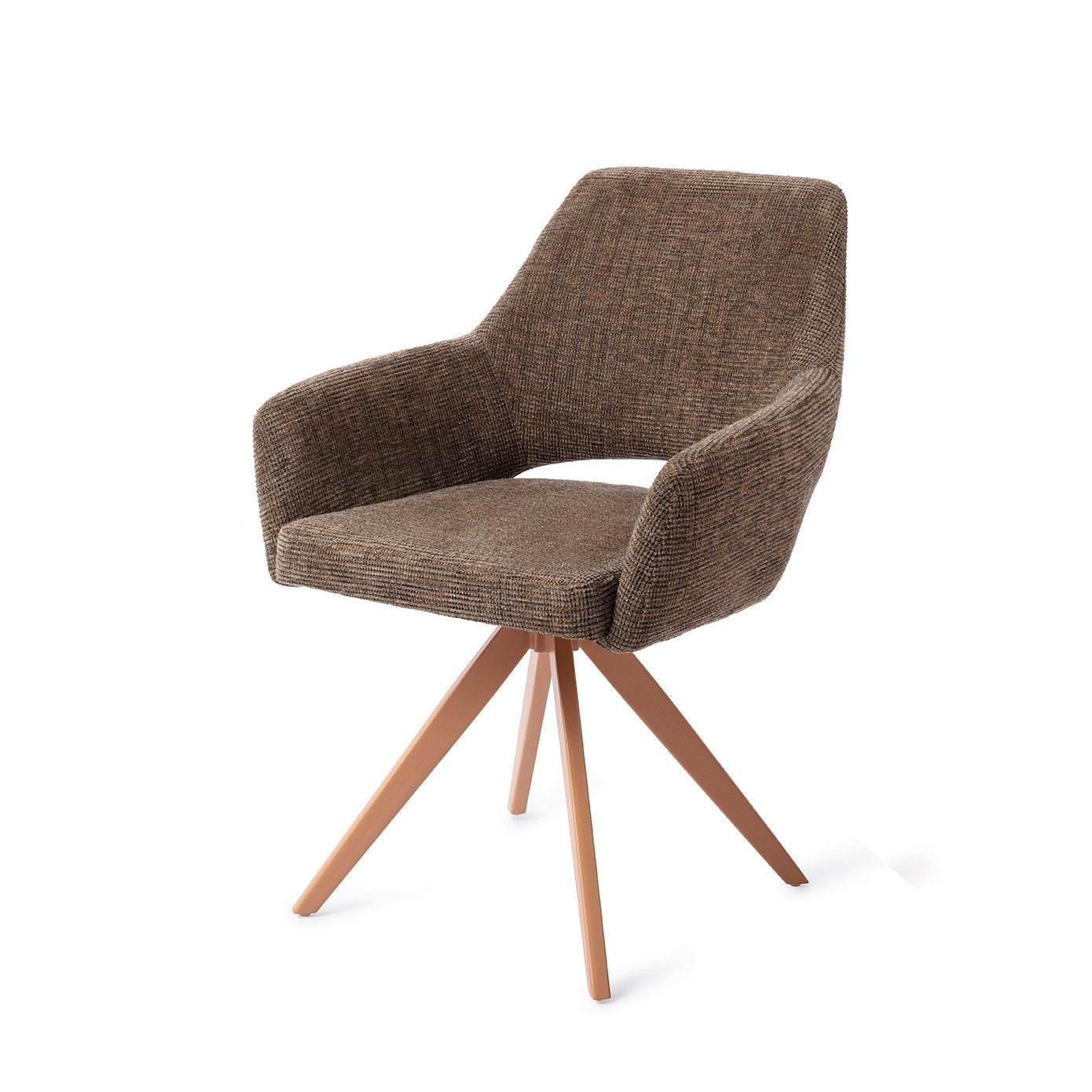 Yanai Dining Chair Checked Chestnut Turn Peach