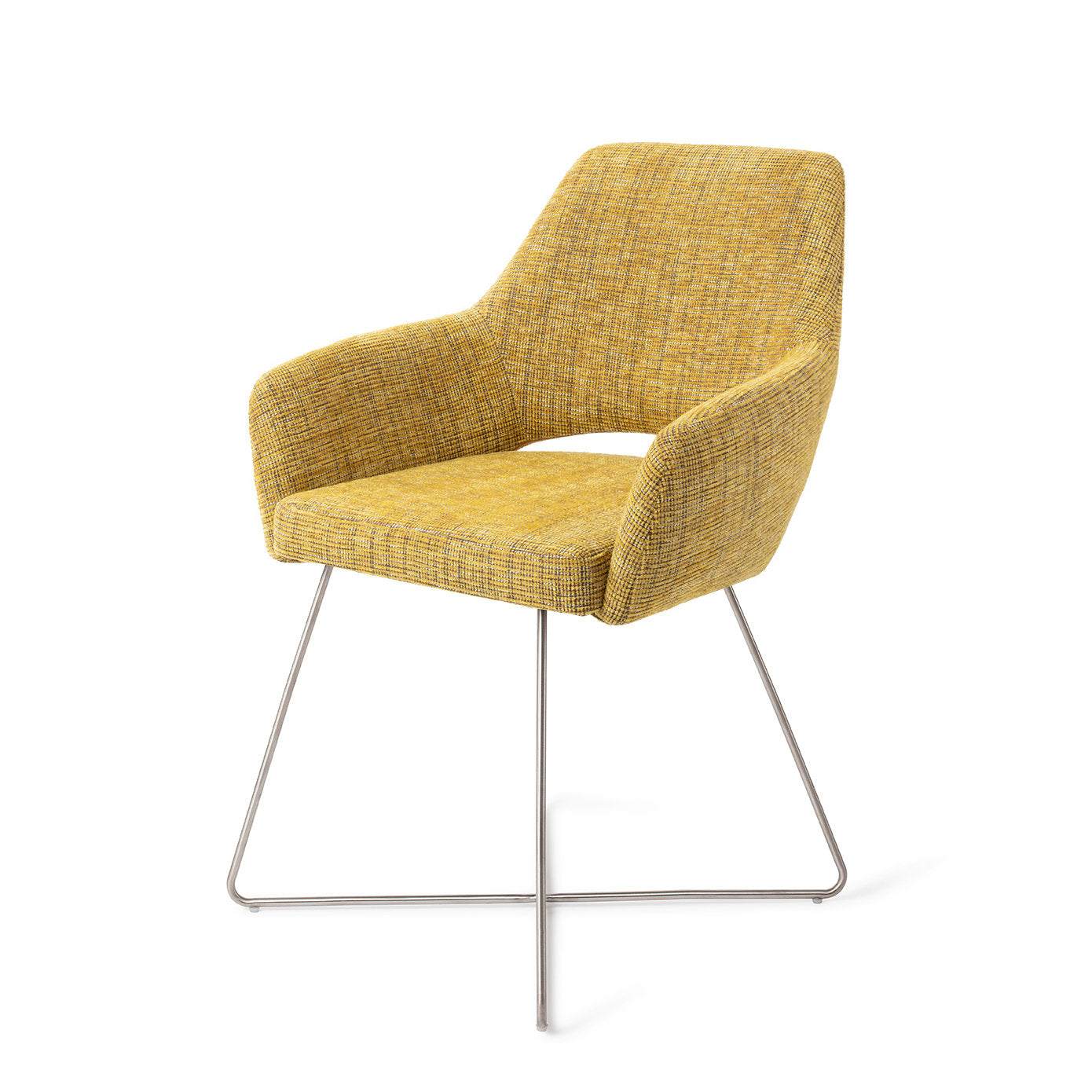 Yanai Dining Chair Lemon Lines Cross Steel