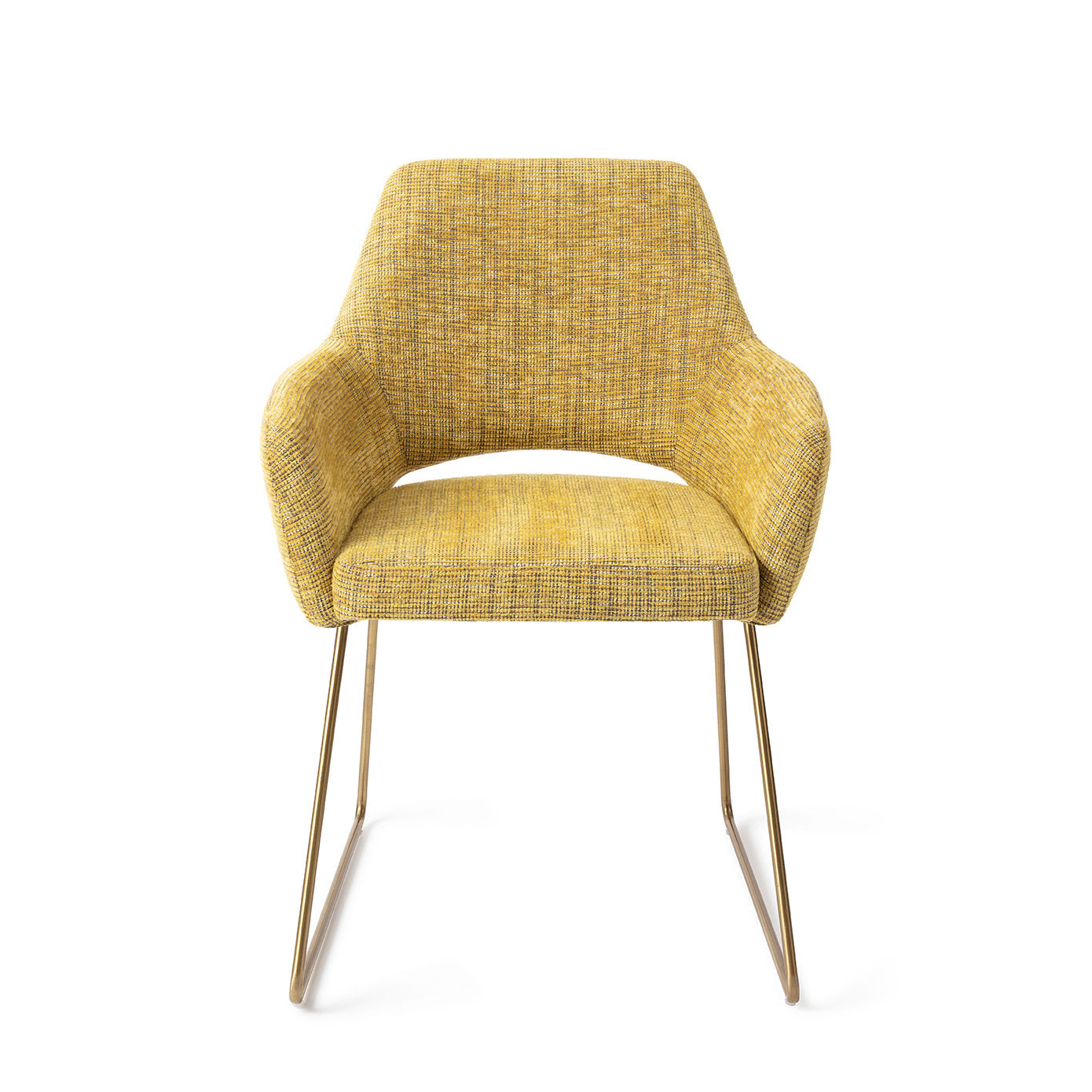 Yanai Dining Chair Lemon Lines Slide Gold