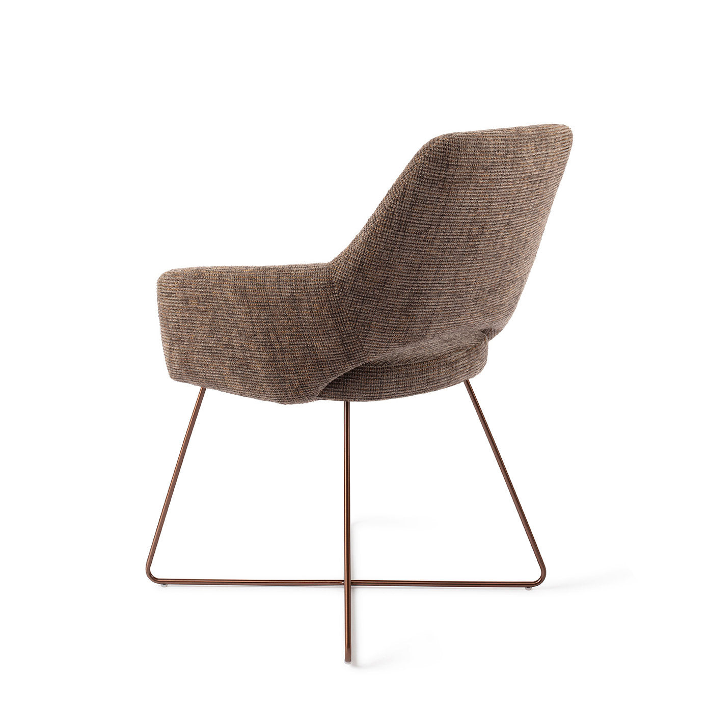 Yanai Dining Chair Checked Chestnut Cross Rose