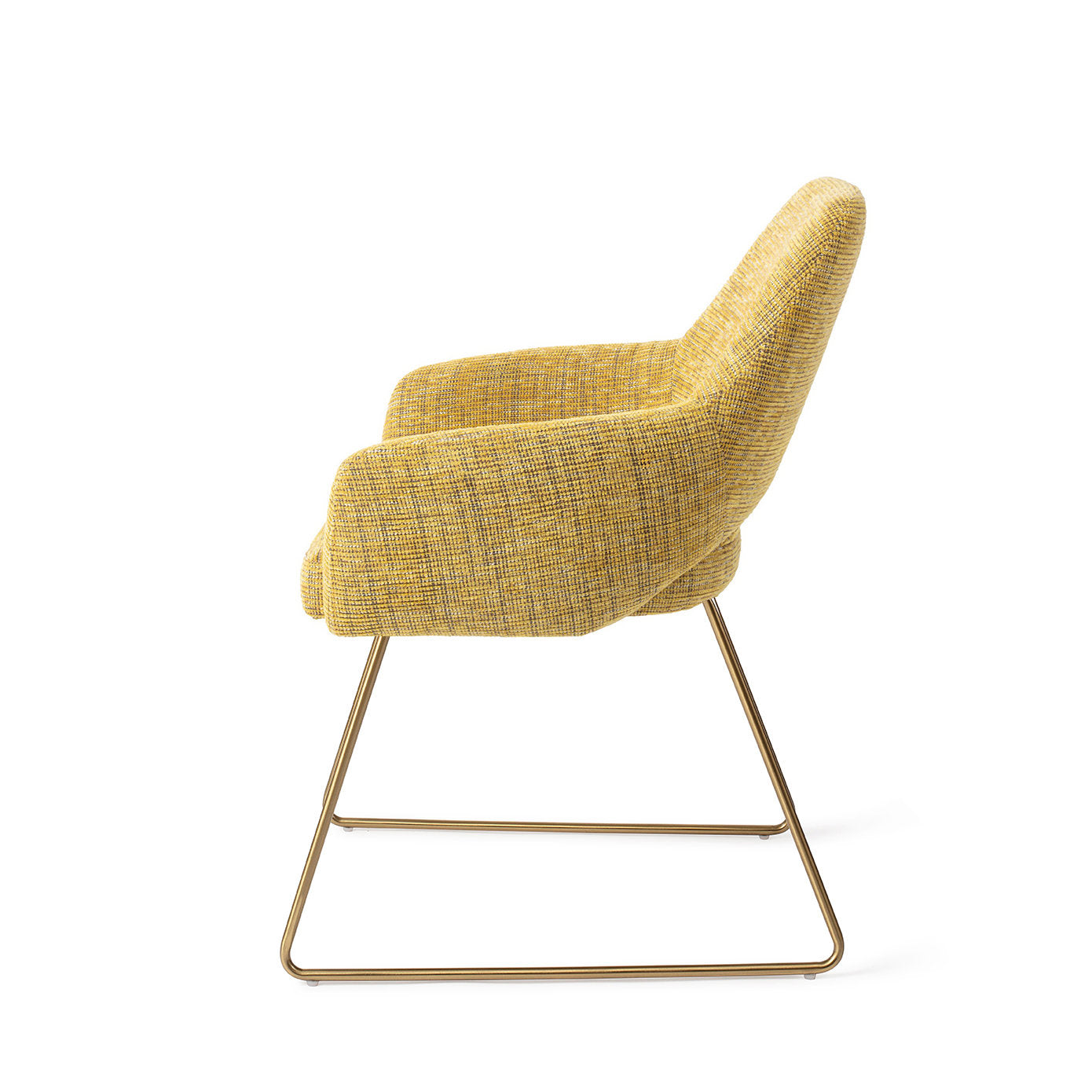 Yanai Dining Chair Lemon Lines Slide Gold