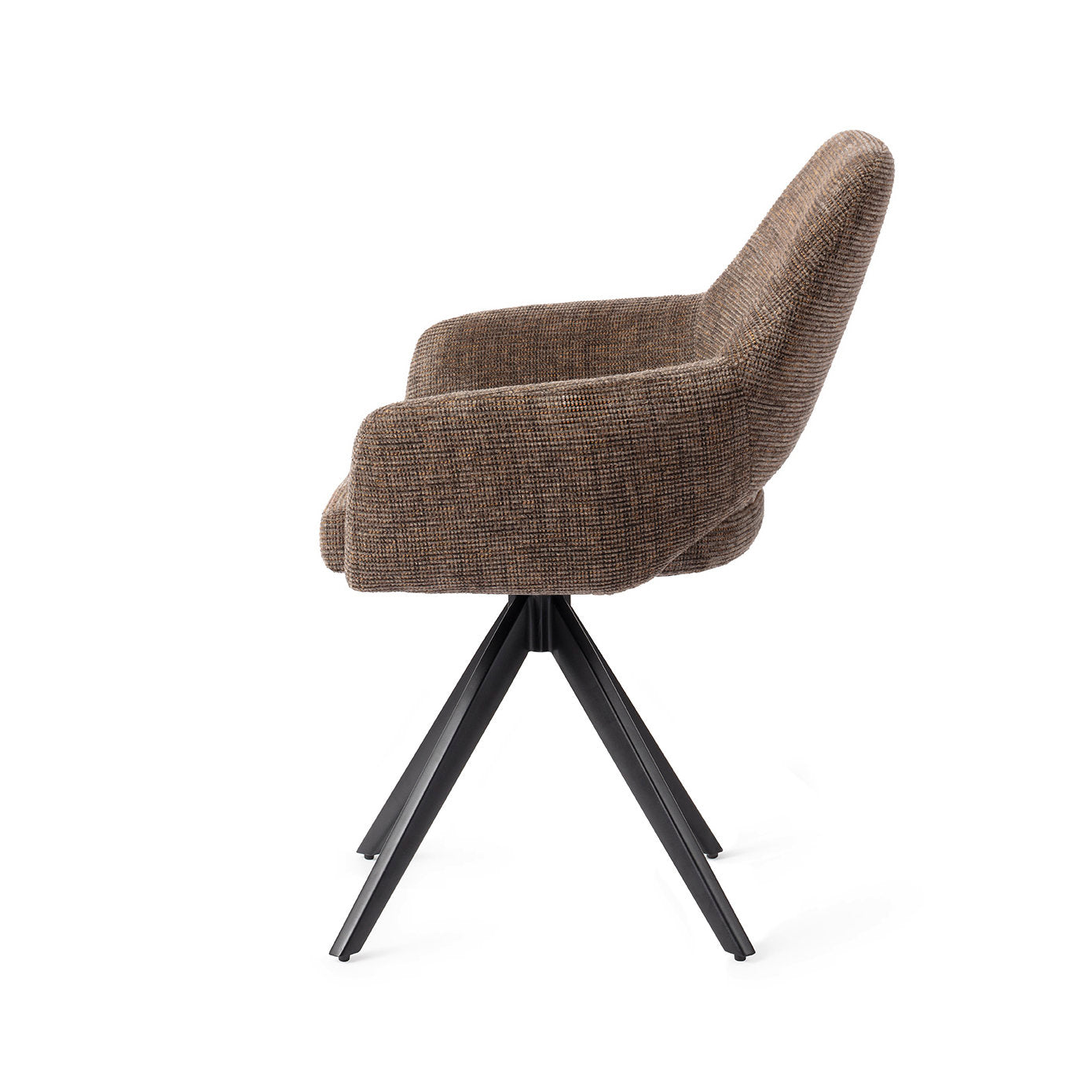 Yanai Dining Chair Checked Chestnut Turn Black