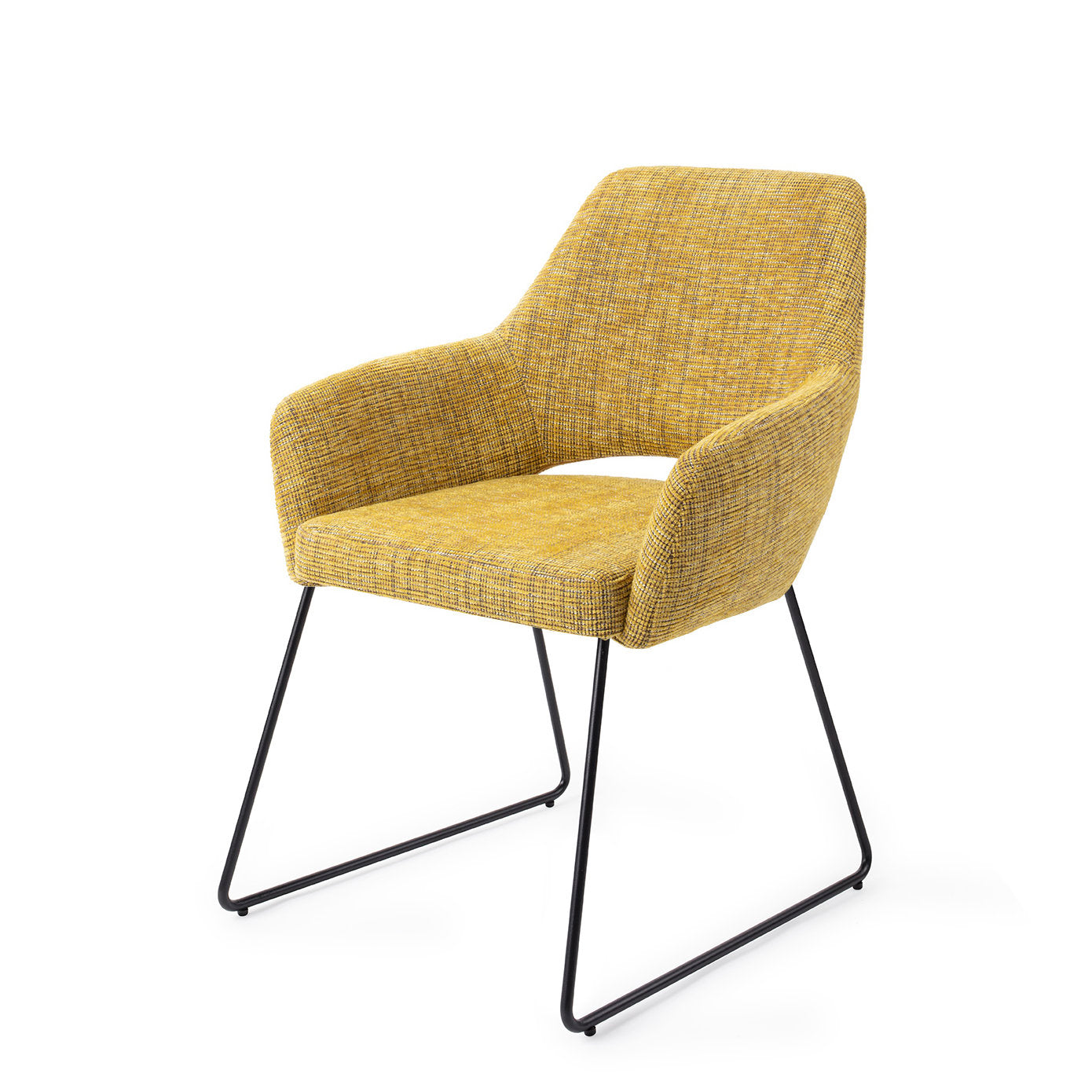 Yanai Dining Chair Lemon Lines Slide Black