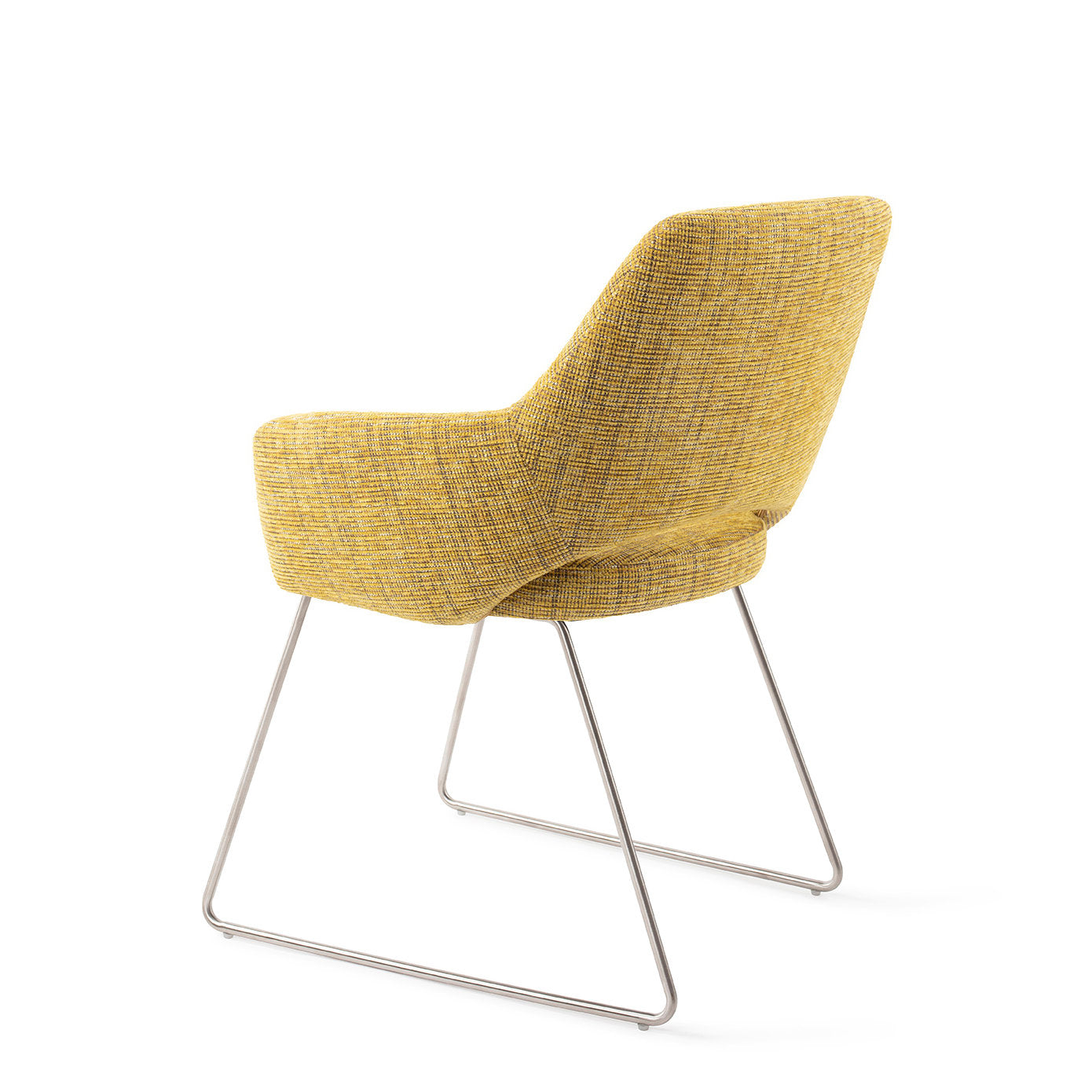 Yanai Dining Chair Lemon Lines Slide Steel