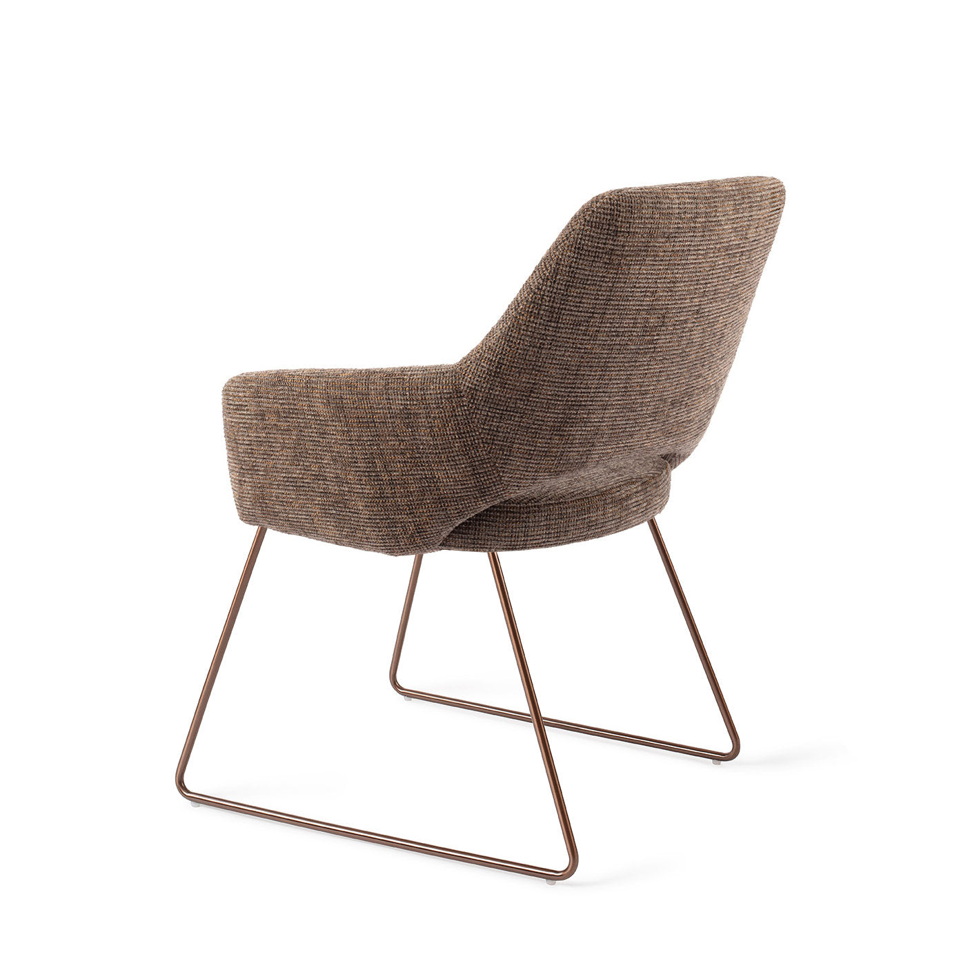 Yanai Dining Chair Checked Chestnut Slide Rose