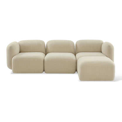 Yoshimi Sofa Cloudy Cream Corner L + Middle + Corner R + Ottoman
