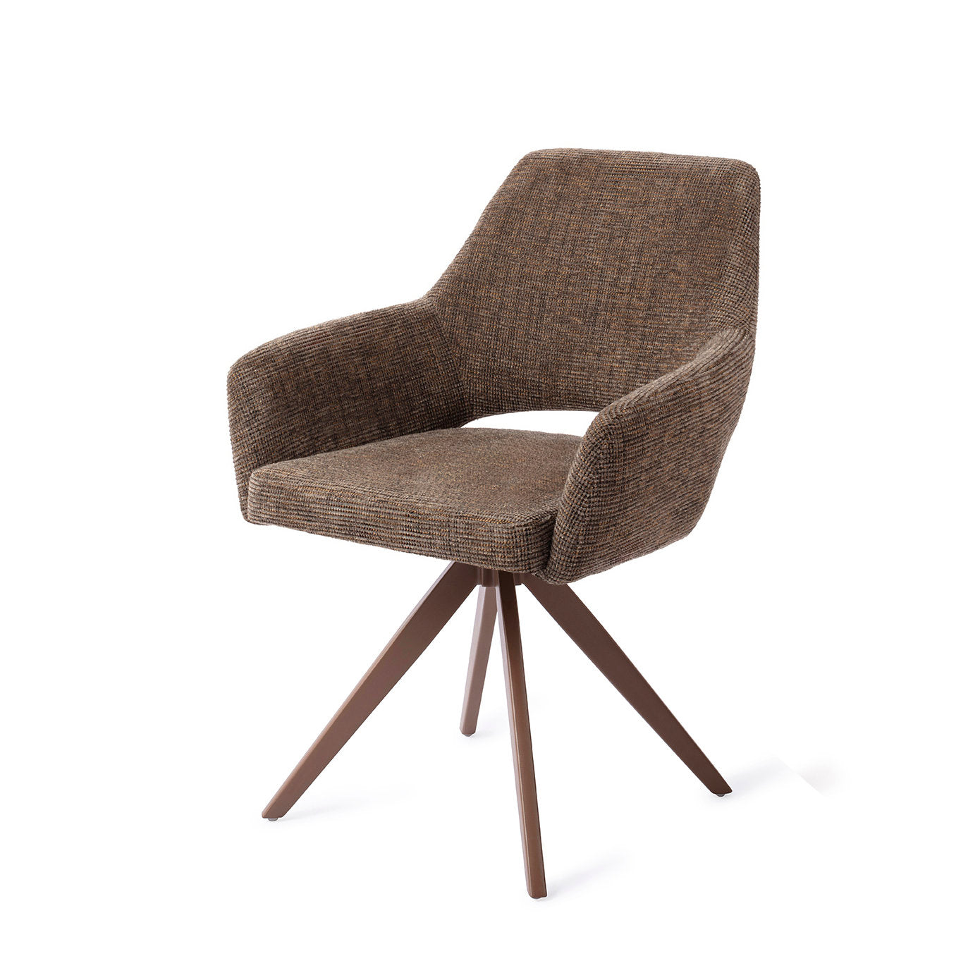 Yanai Dining Chair Checked Chestnut Turn Brown