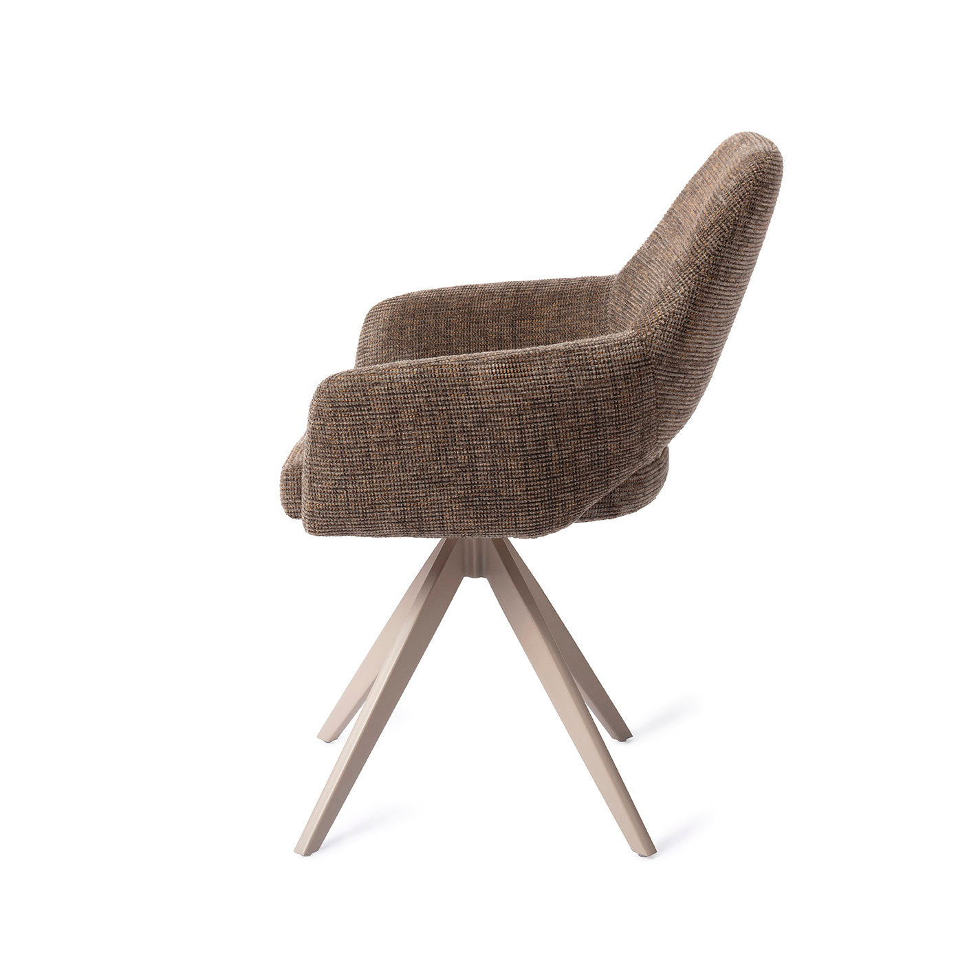 Yanai Dining Chair Checked Chestnut Turn Beige