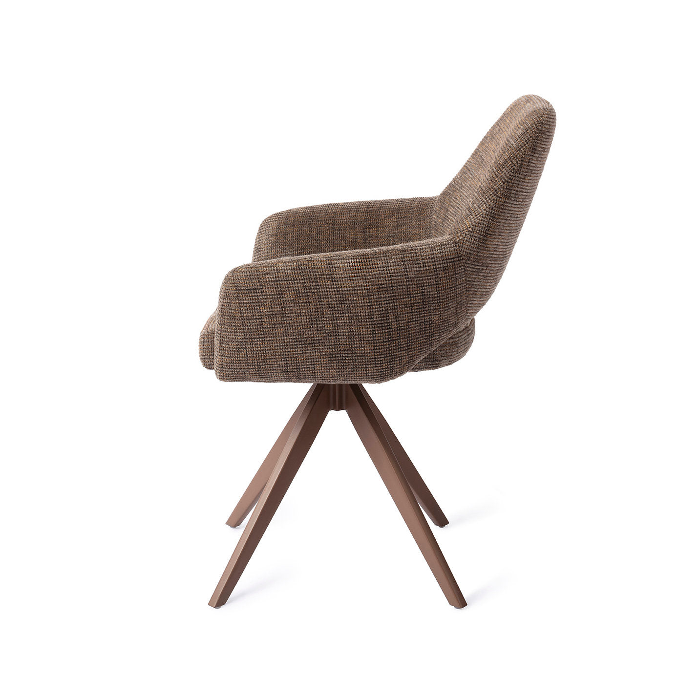 Yanai Dining Chair Checked Chestnut Turn Brown