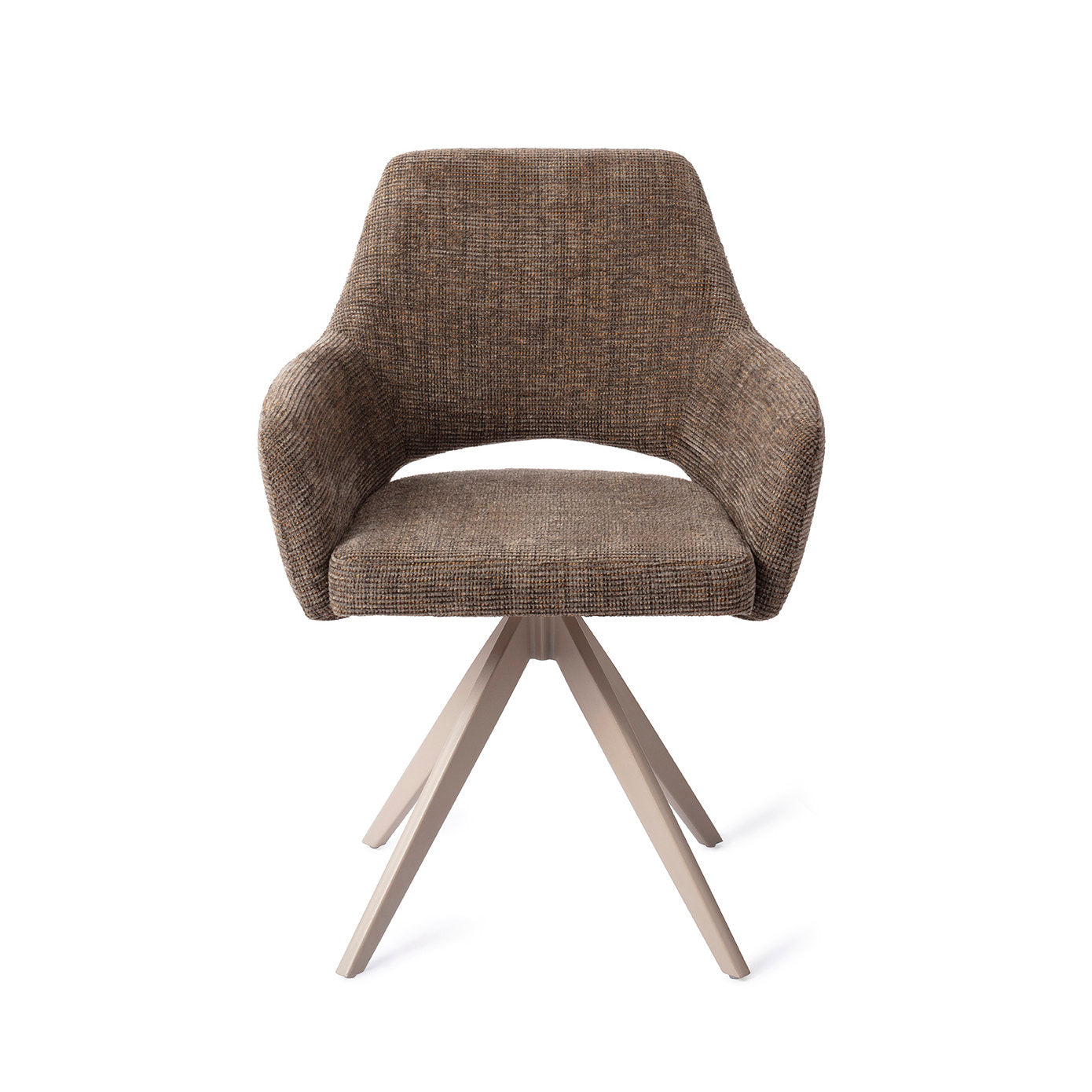 Yanai Dining Chair Checked Chestnut Turn Beige