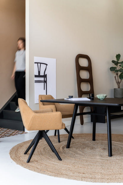 Tome Dining Chair Masai Giraffe Revolve Oak Black