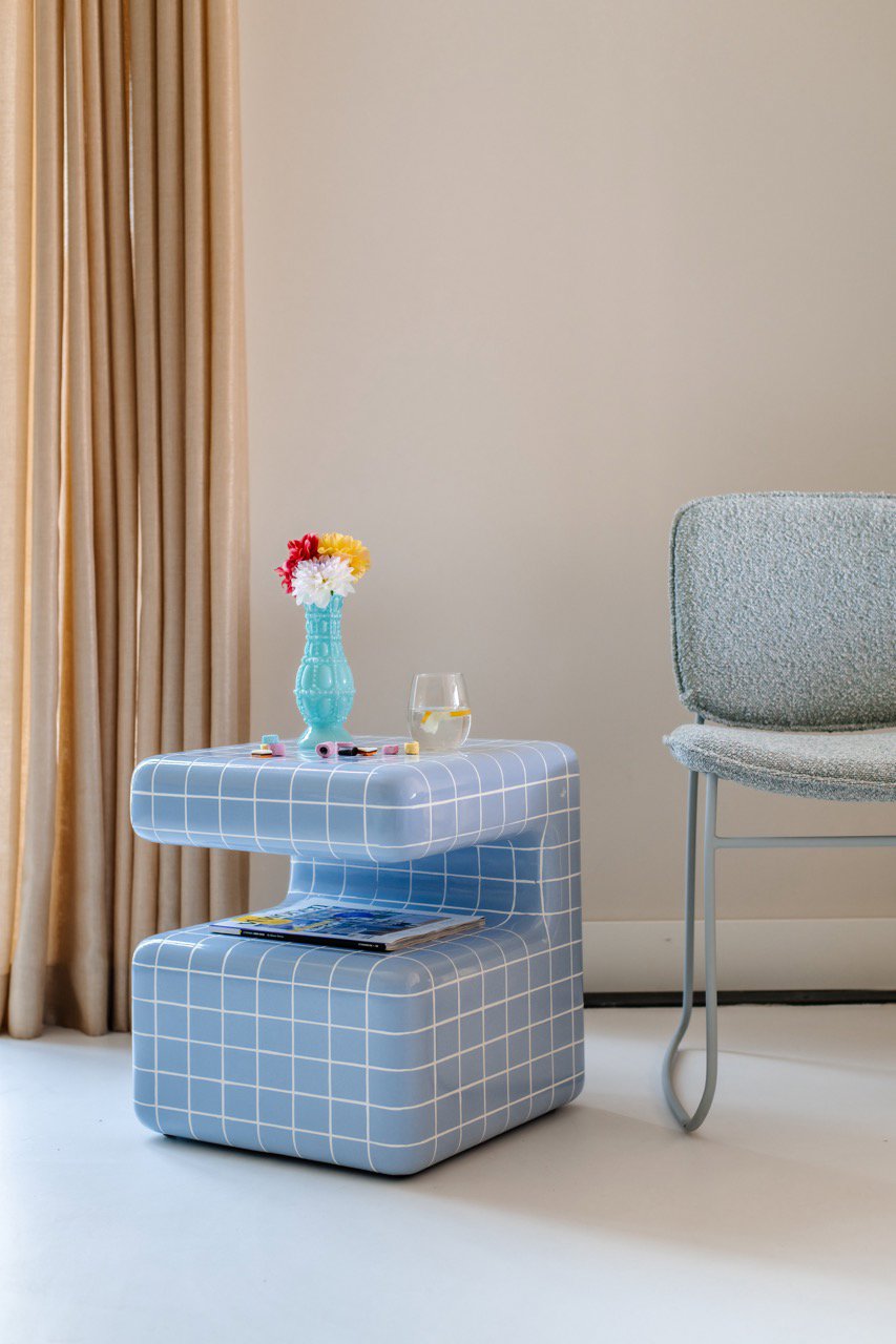 Takamu Side Table Cashmere Grid