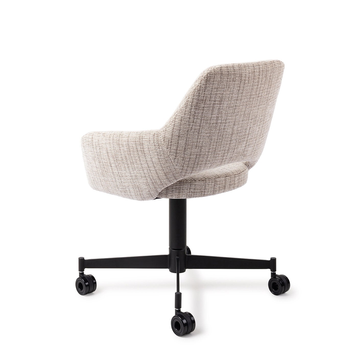 Yanai Dining Chair Caramel Grid Caster Black